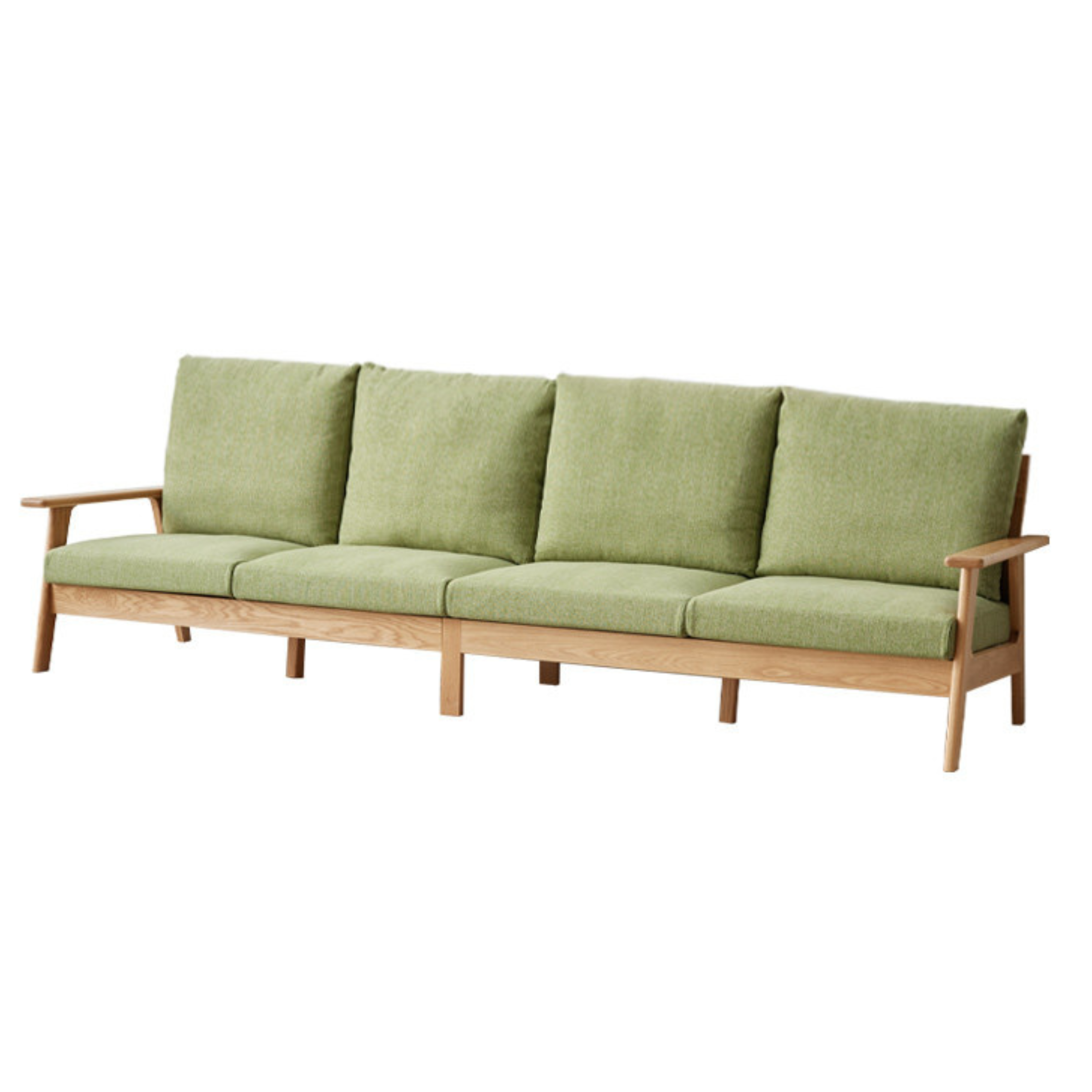 Oak Solid Wood Fabric Sofa 3 colors.