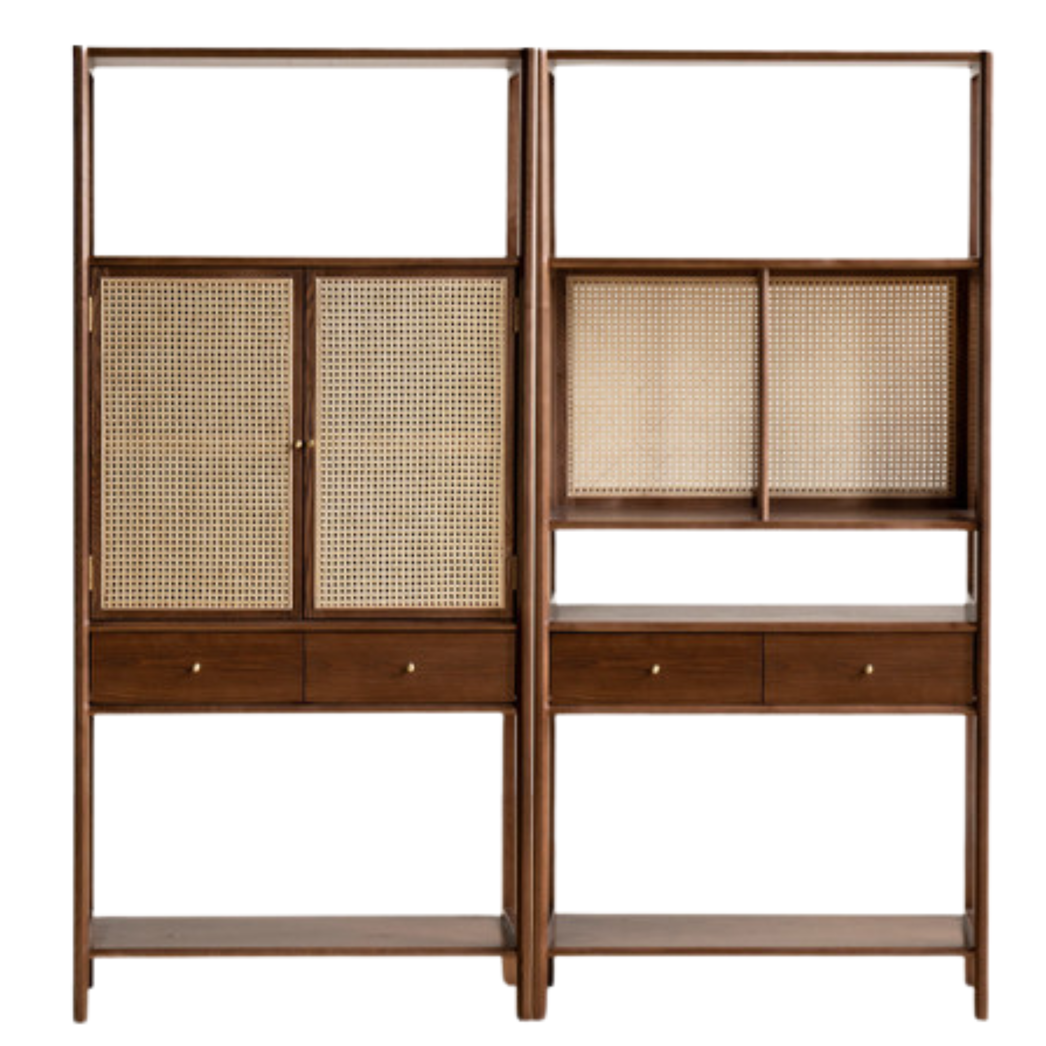 Black Walnut Solid Wood Bookshelf Display Cabinet Simple Bookcase