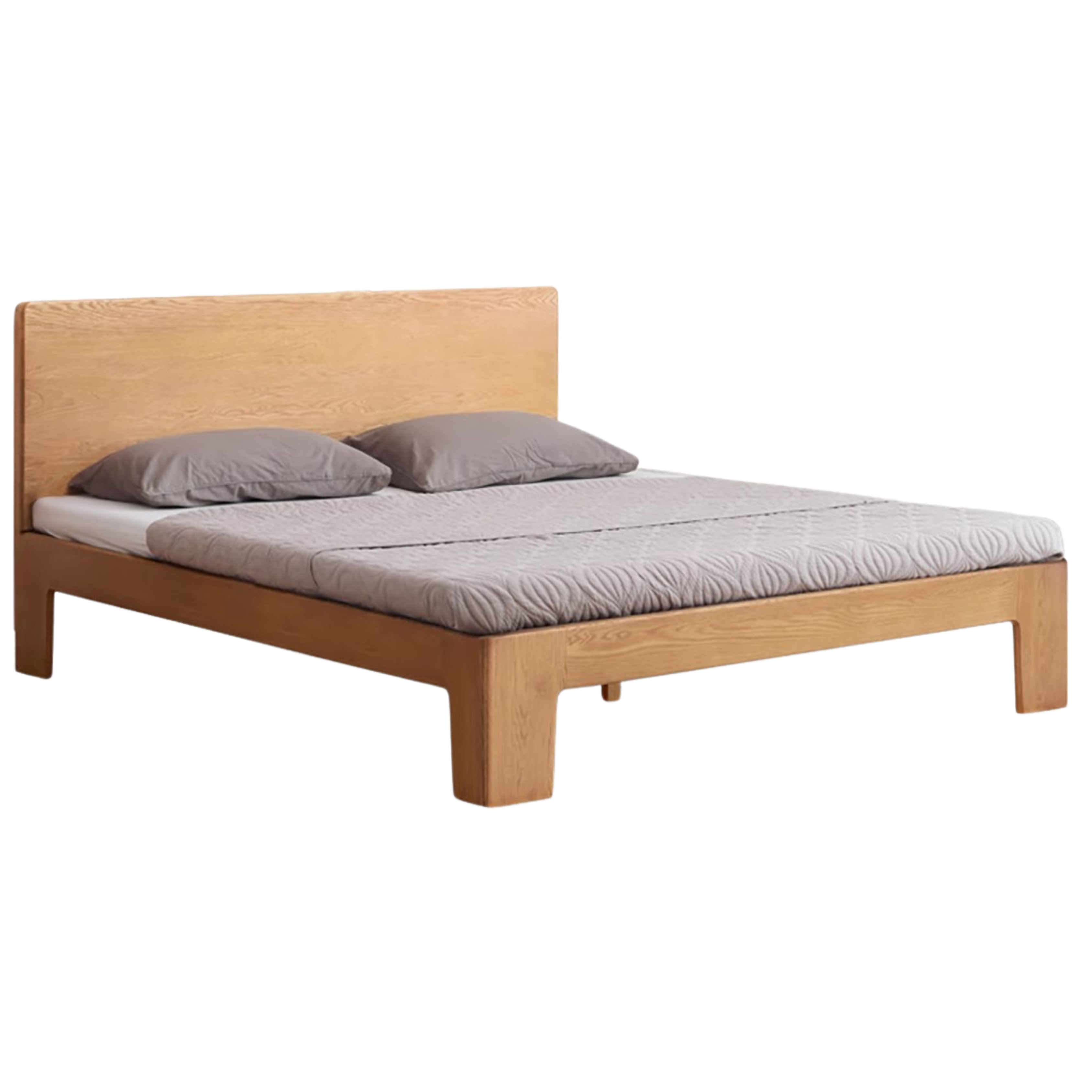 Oak Solid Wood Bed Thickened Headboard