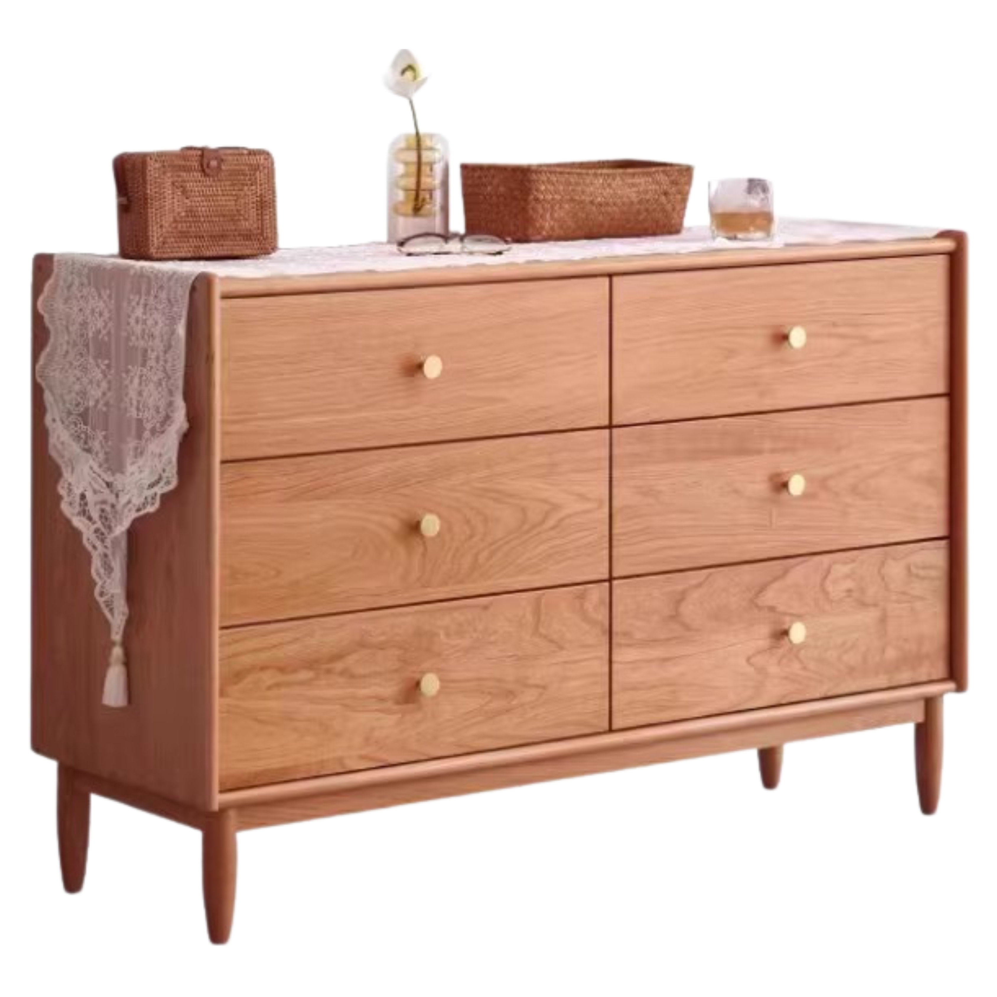 Cherry Solid Wood Chest Of Drawers