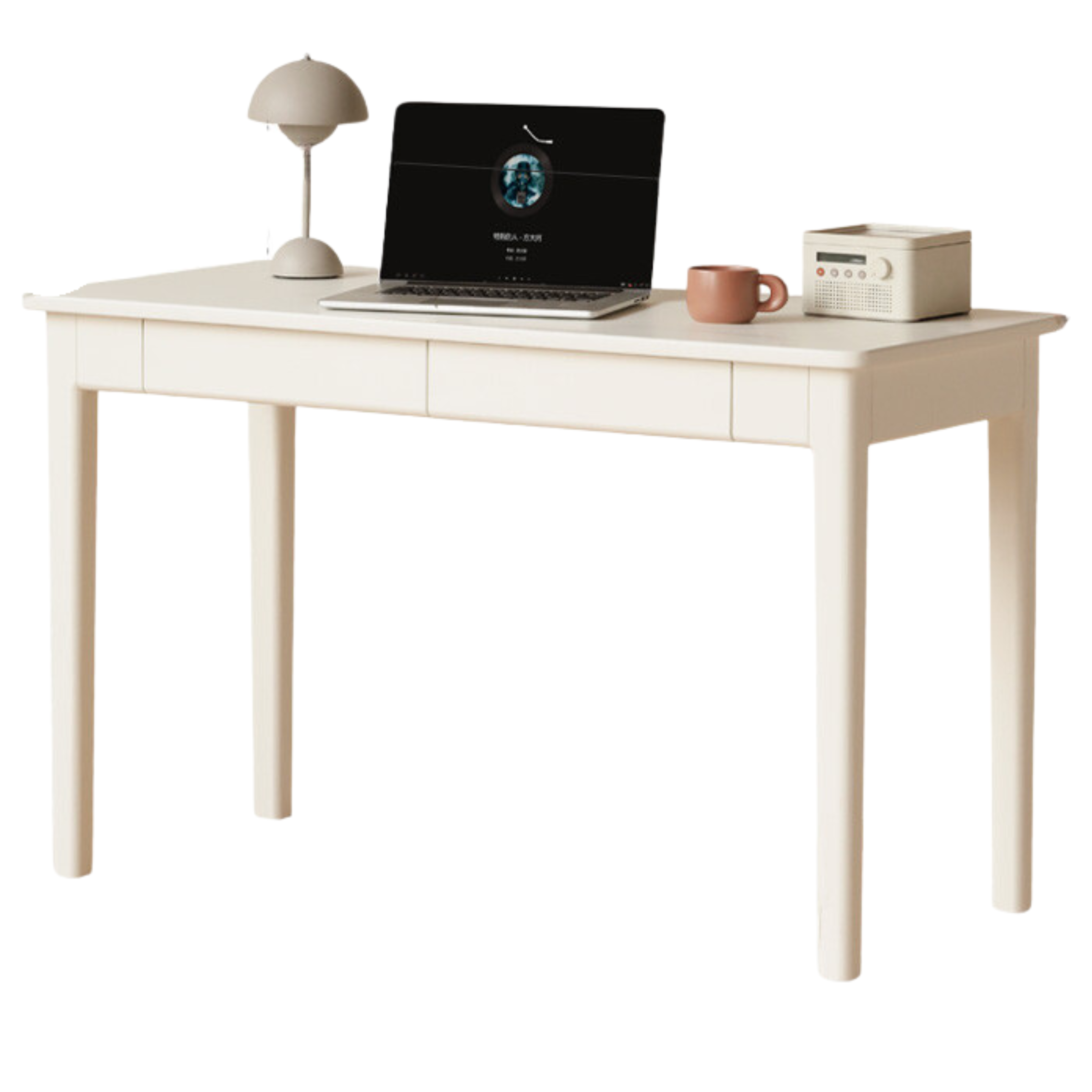 Solid RubberWood Wood Office Desk with Drawer