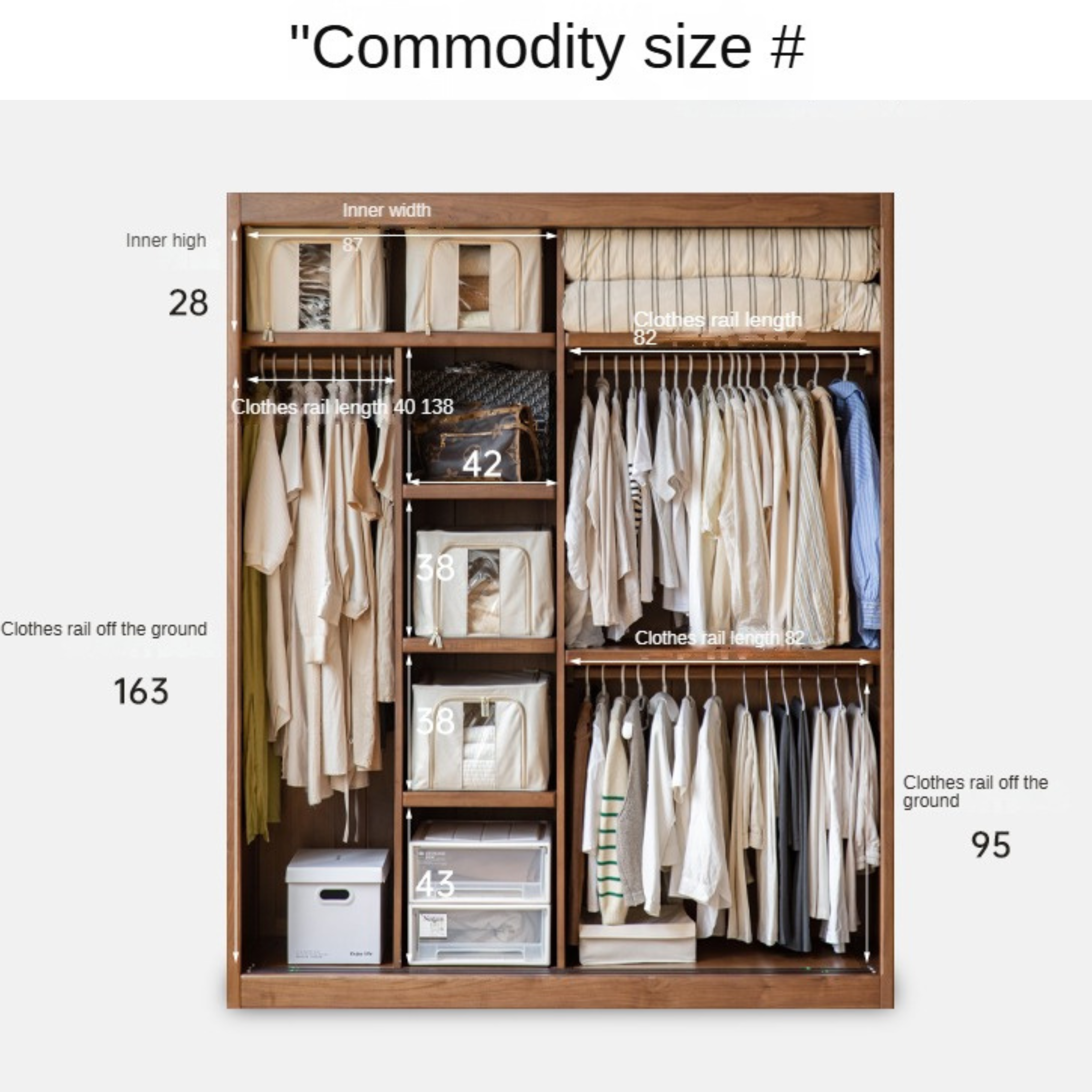 Black Walnut, Golden Sandalwood Solid Wood Wardrobe Sliding Door.