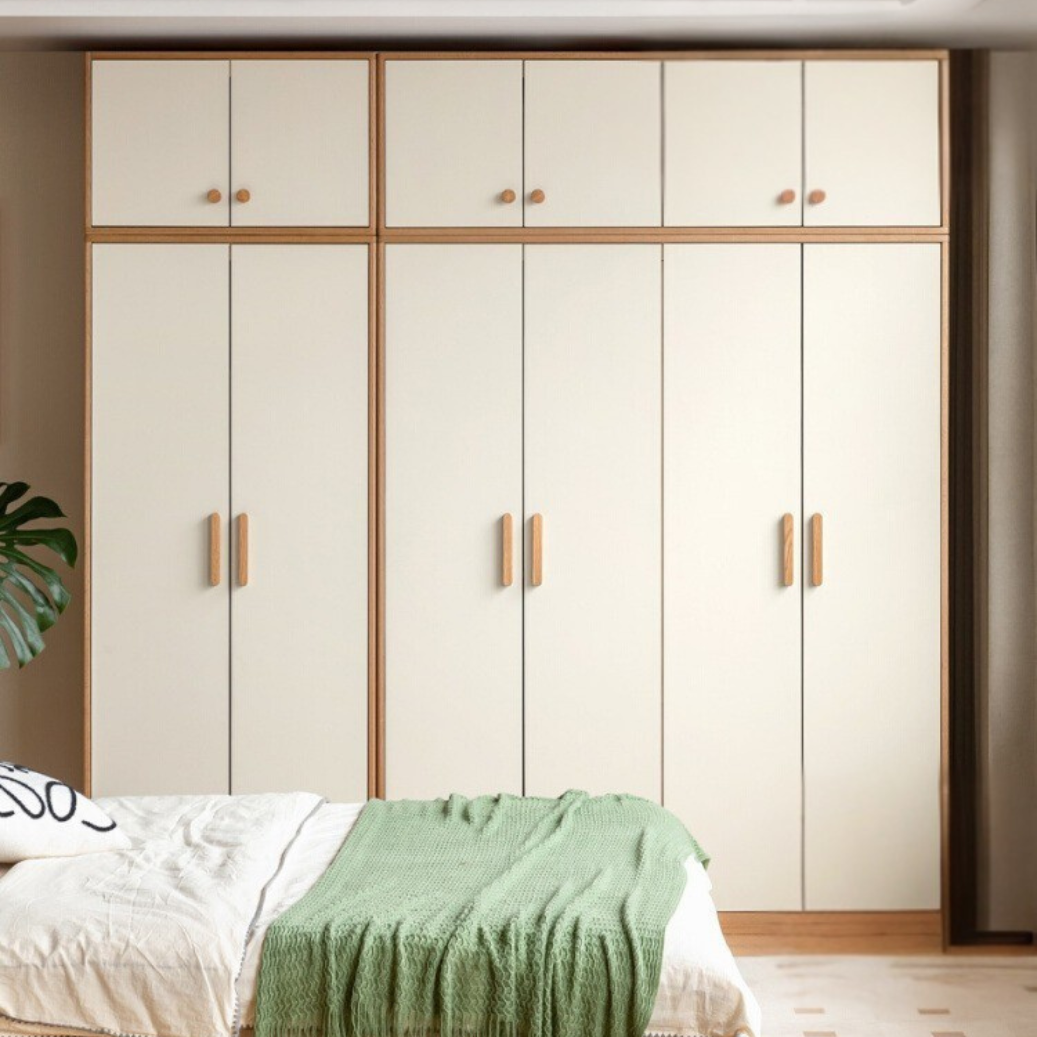Oak Solid Wood Locker Modern Wardrobe.