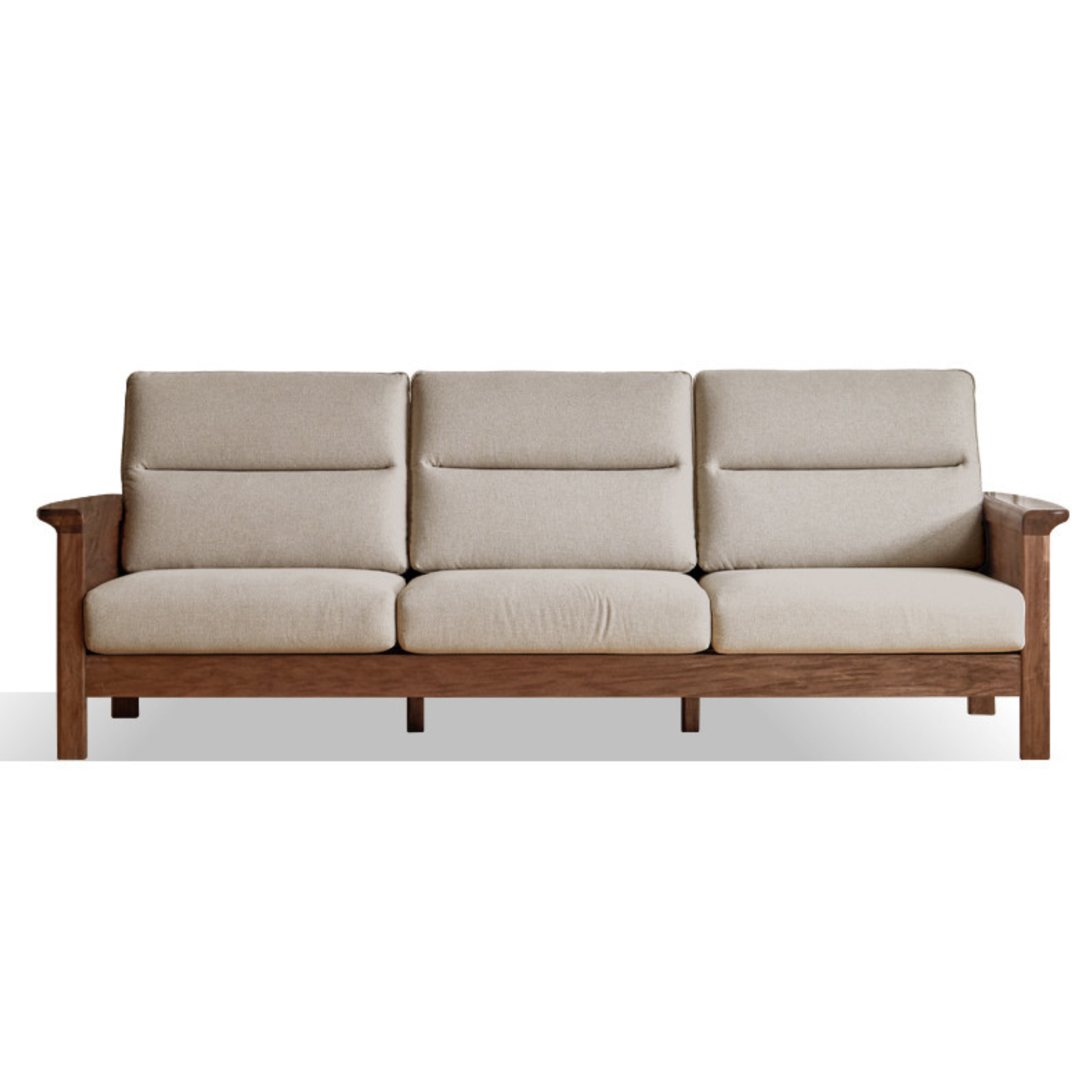 Sandalwood, Black Walnut Solid Wood Fabric Sofa.