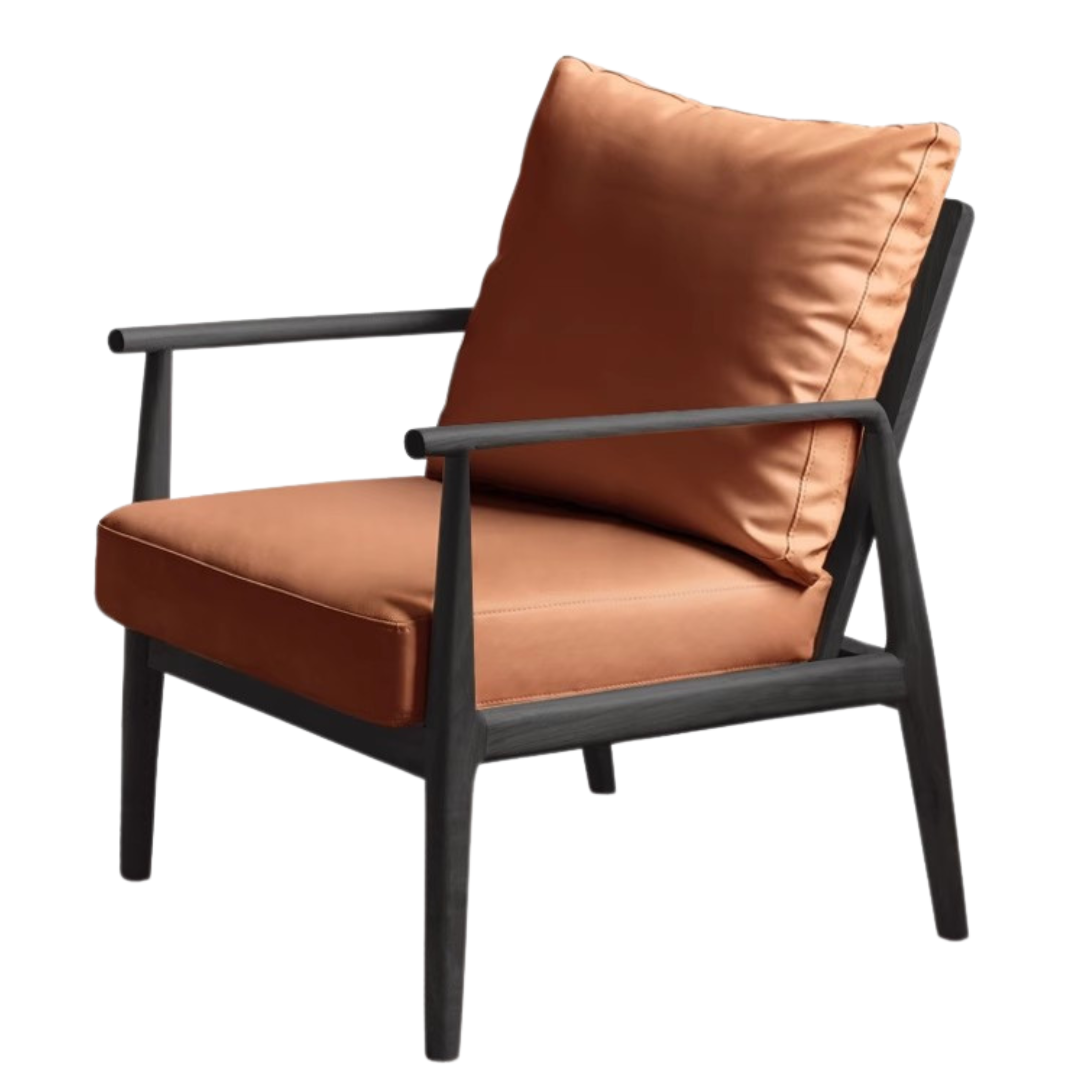 Black Walnut Solid Wood Leisure Armchair & Footstool )
