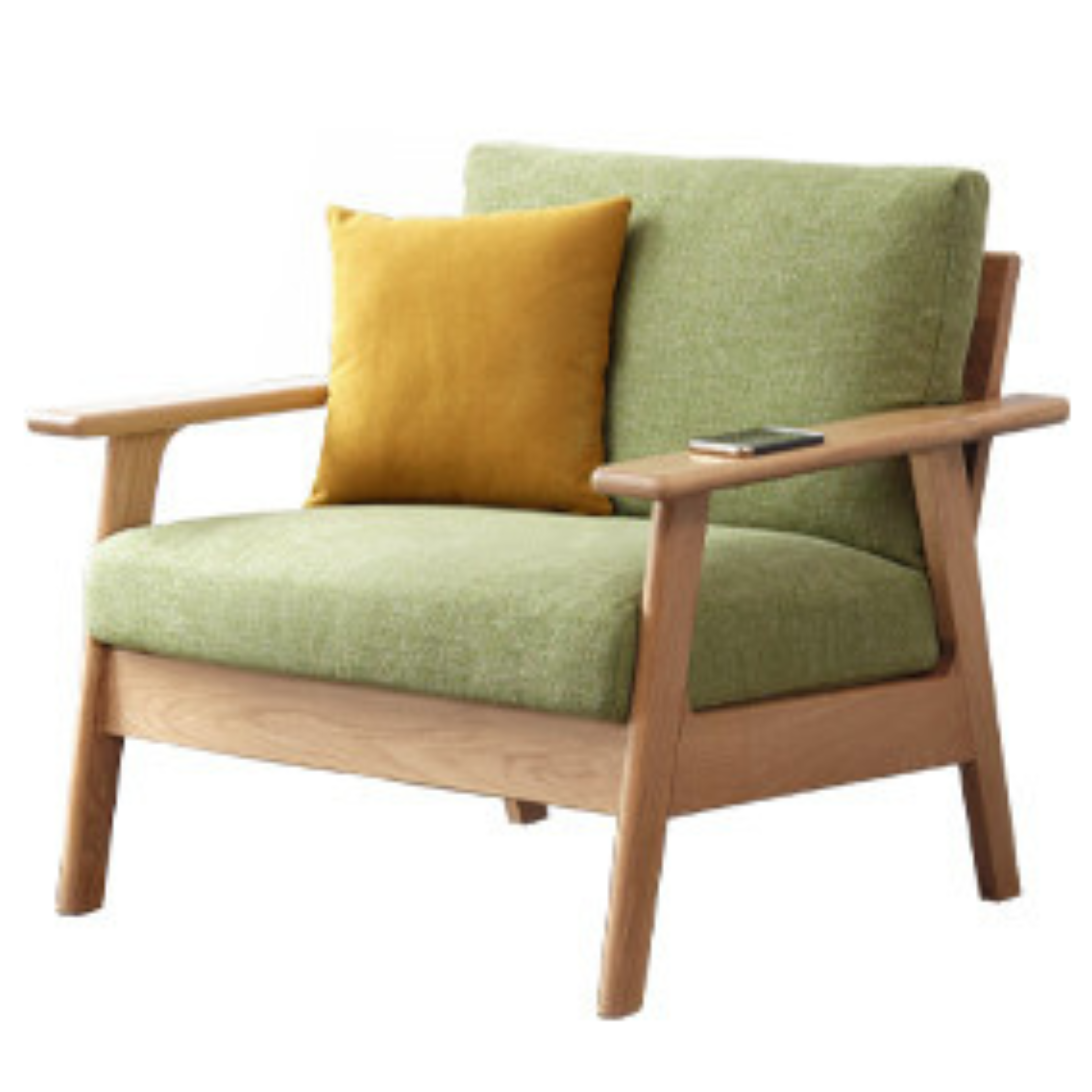 Oak Solid Wood Fabric Sofa 3 colors.