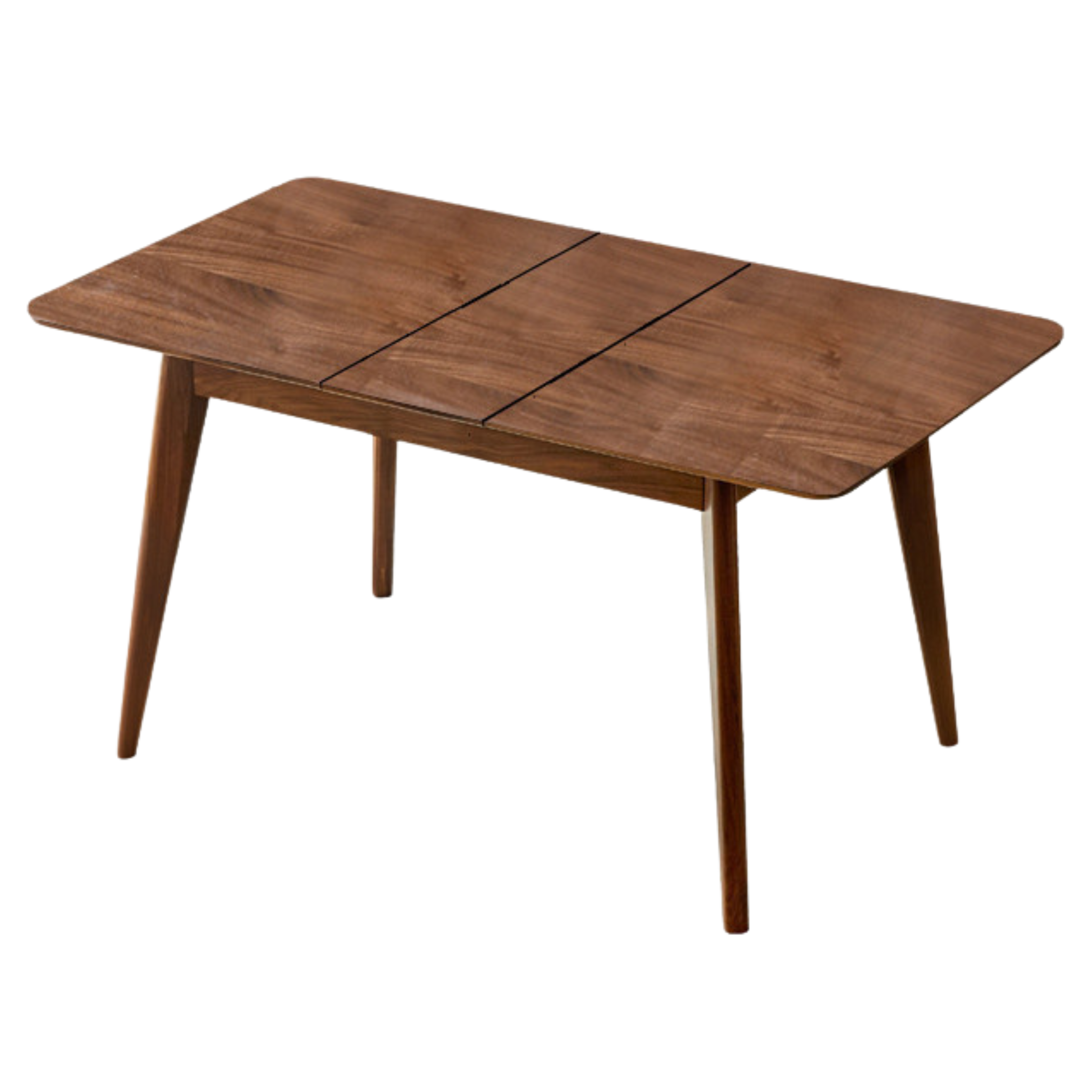 Black Walnut, Ash Solid Wood Telescopic Retractable Dining Table