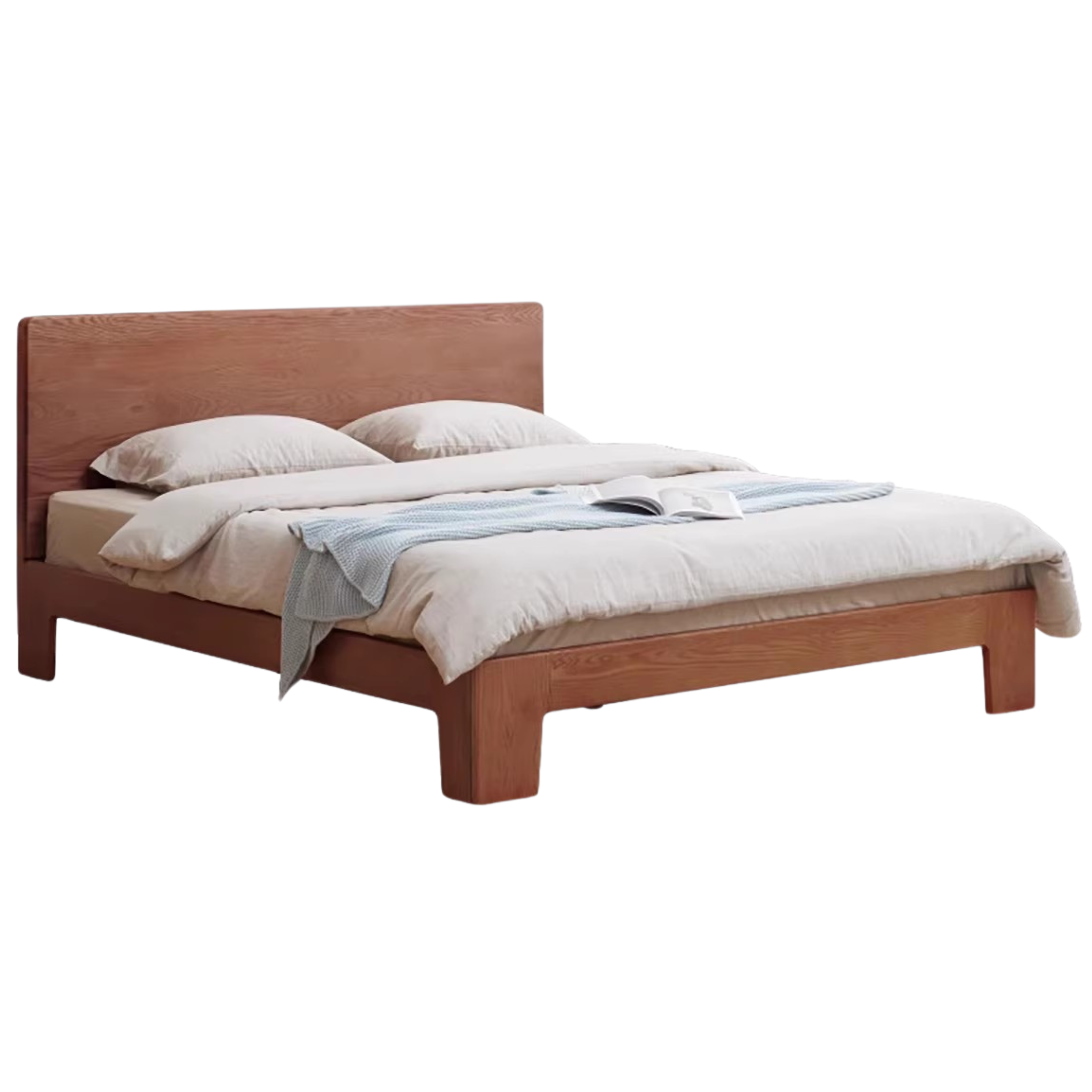 Oak Solid Wood Bed Thickened Headboard