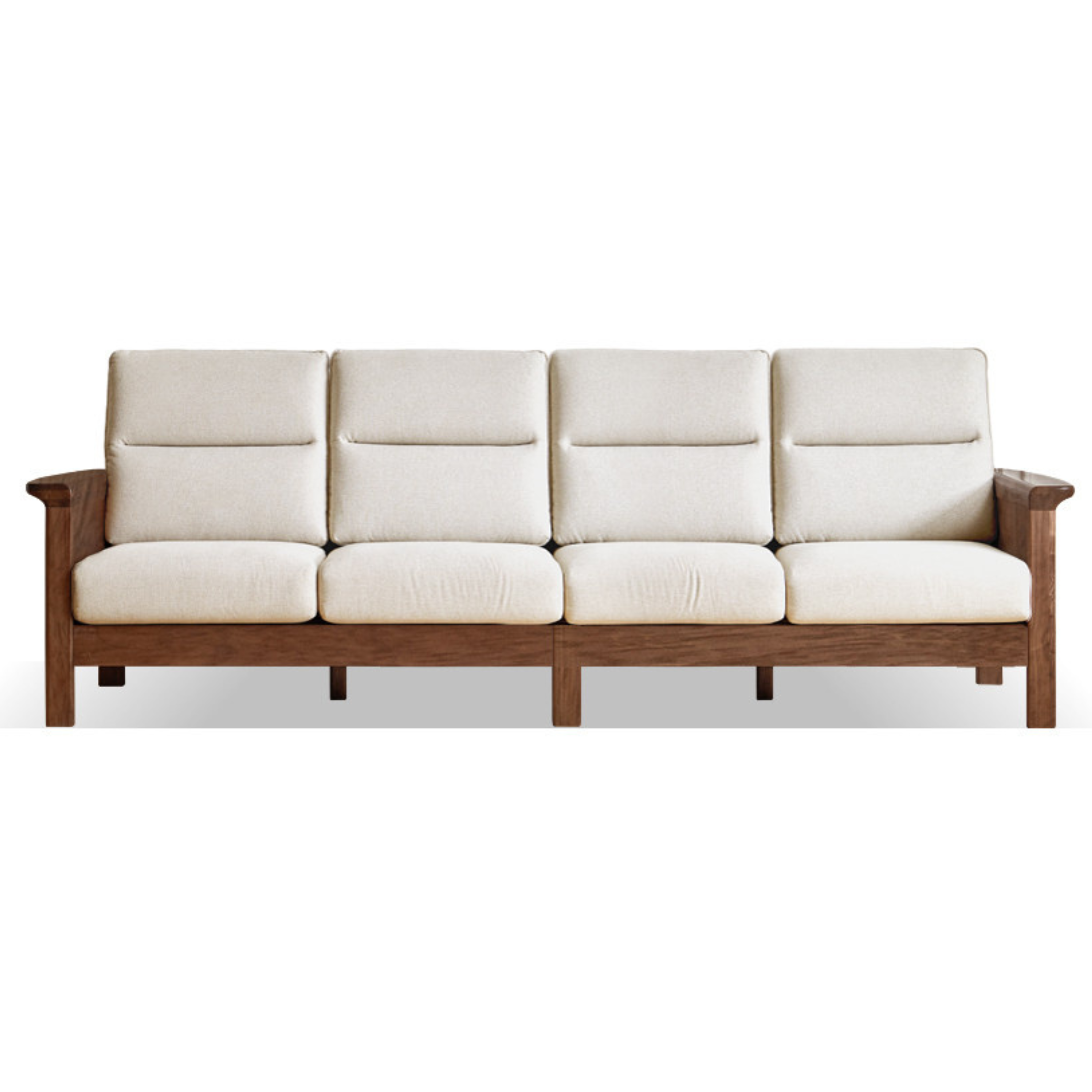 Sandalwood, Black Walnut Solid Wood Fabric Sofa.