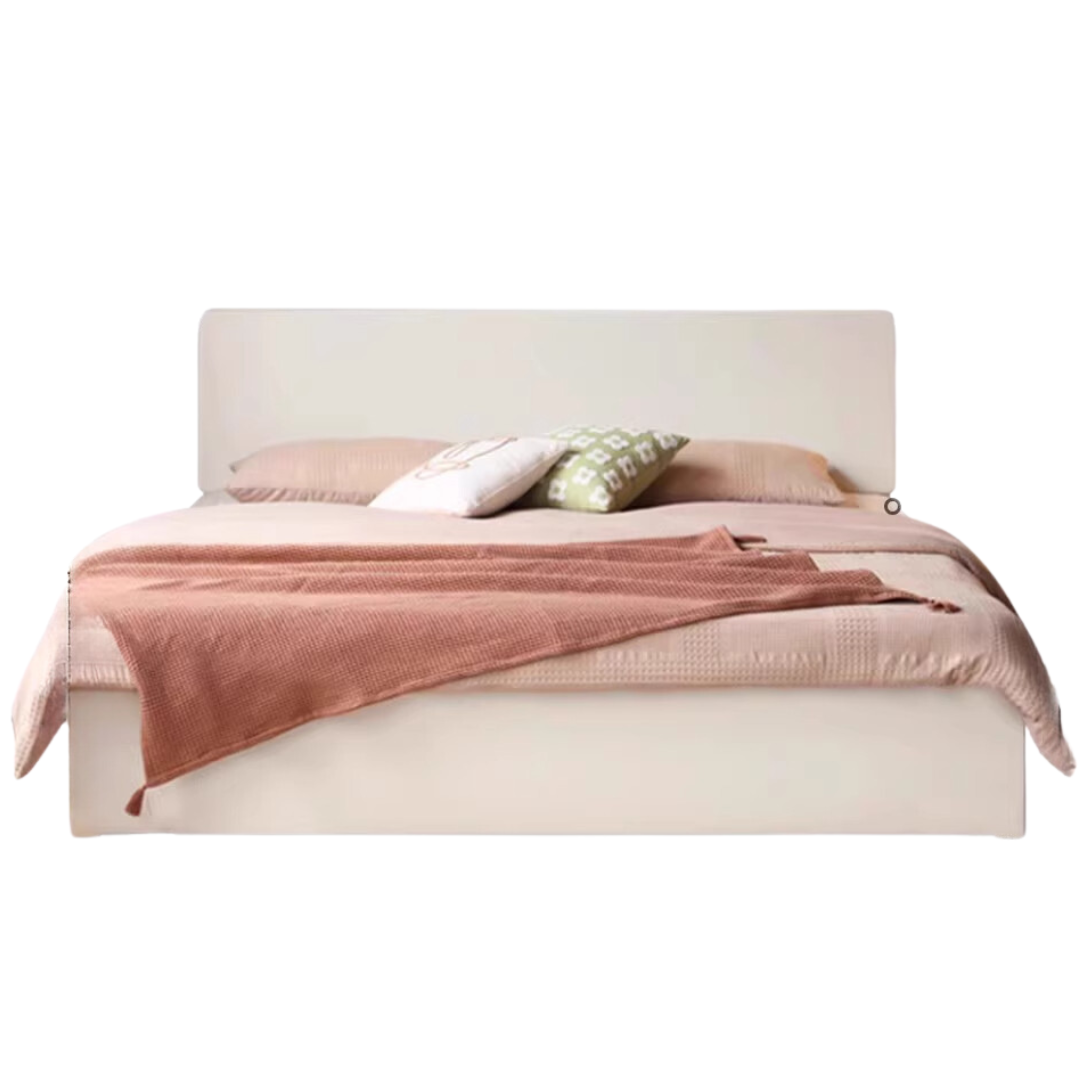 Rubber Wood,Poplar Solid Wood Box Bed, Cream Storage Bed