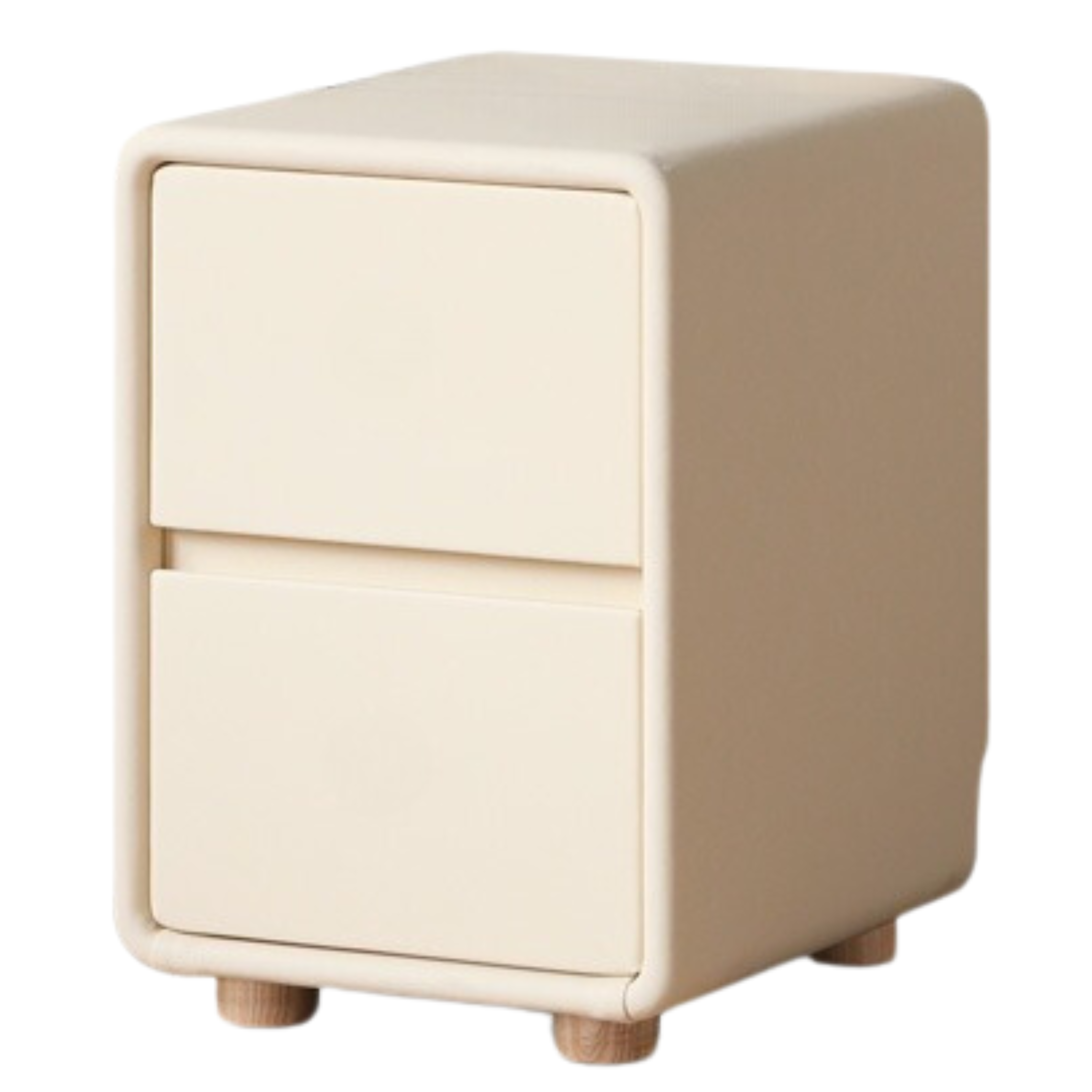 Leather Cream Style Nightstand.