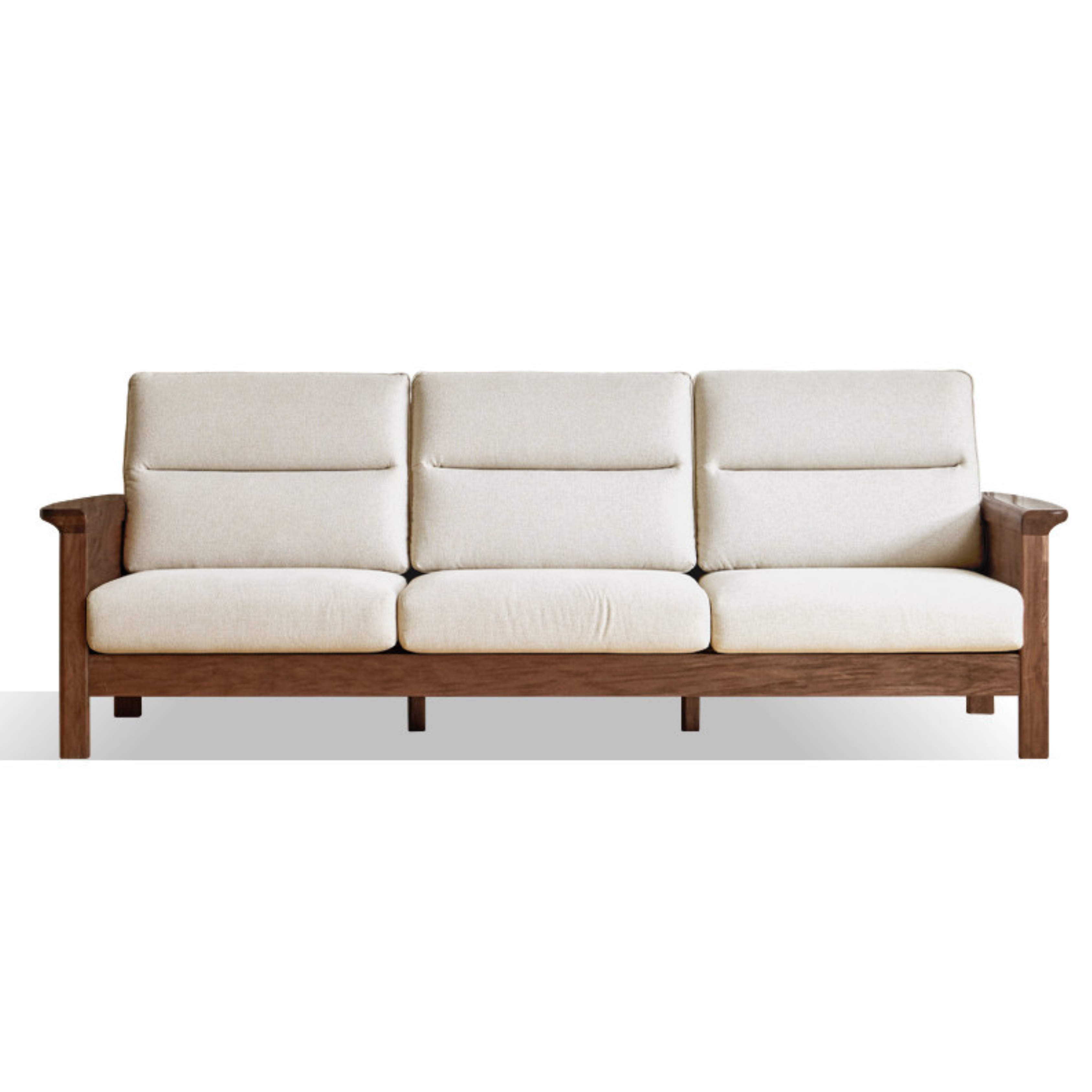 Sandalwood, Black Walnut Solid Wood Fabric Sofa.