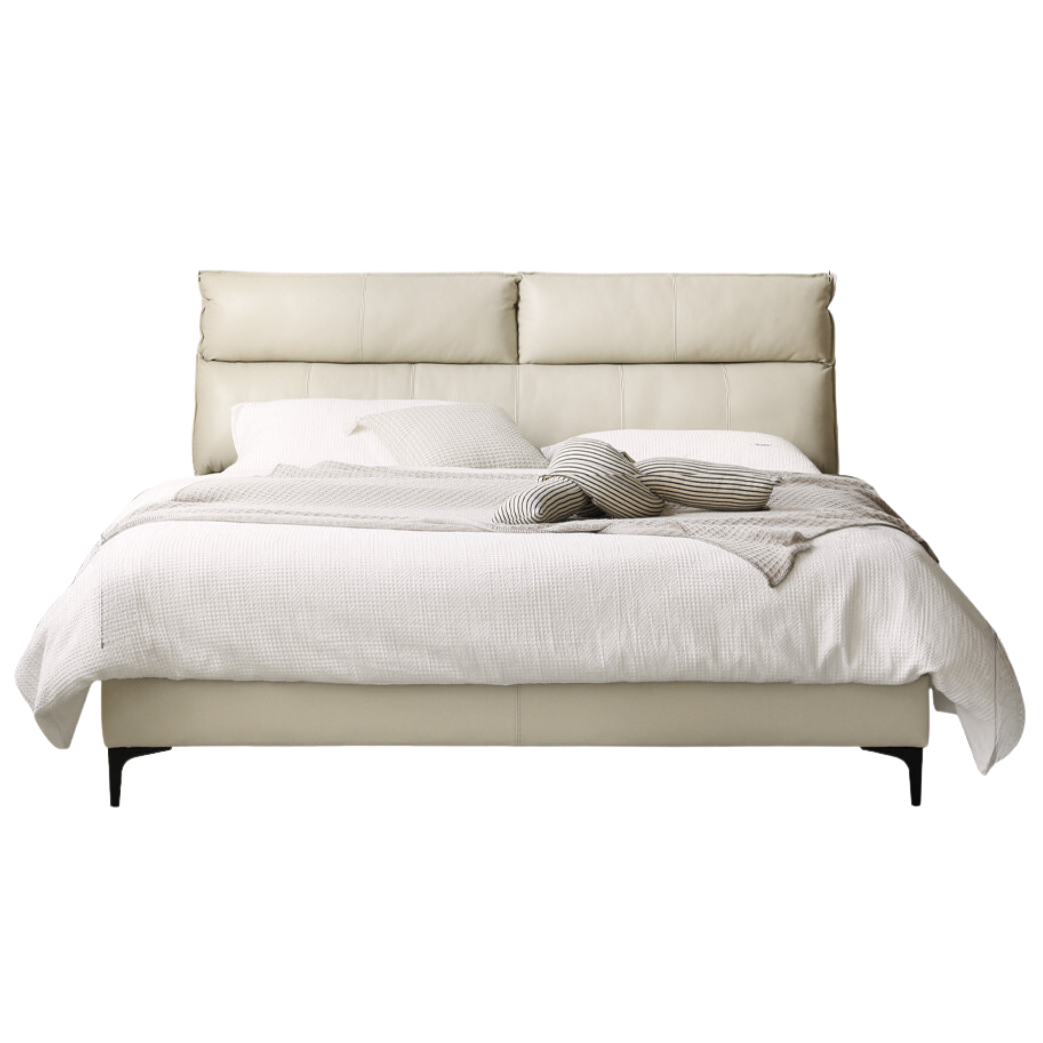 Cow Leather Bed ,Technology Cloth Wood Bed