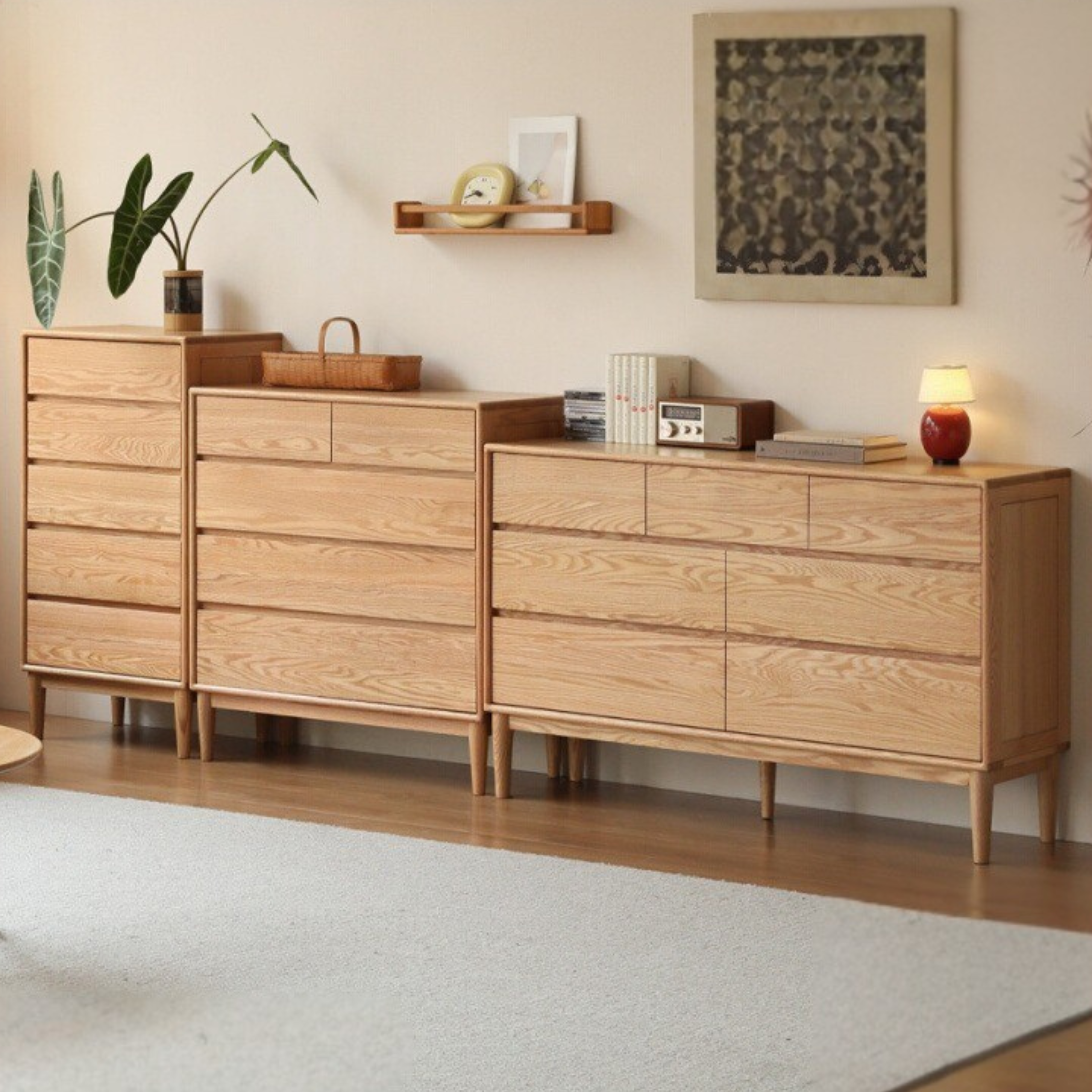 Oak Solid Wood Small Chest of Drawers