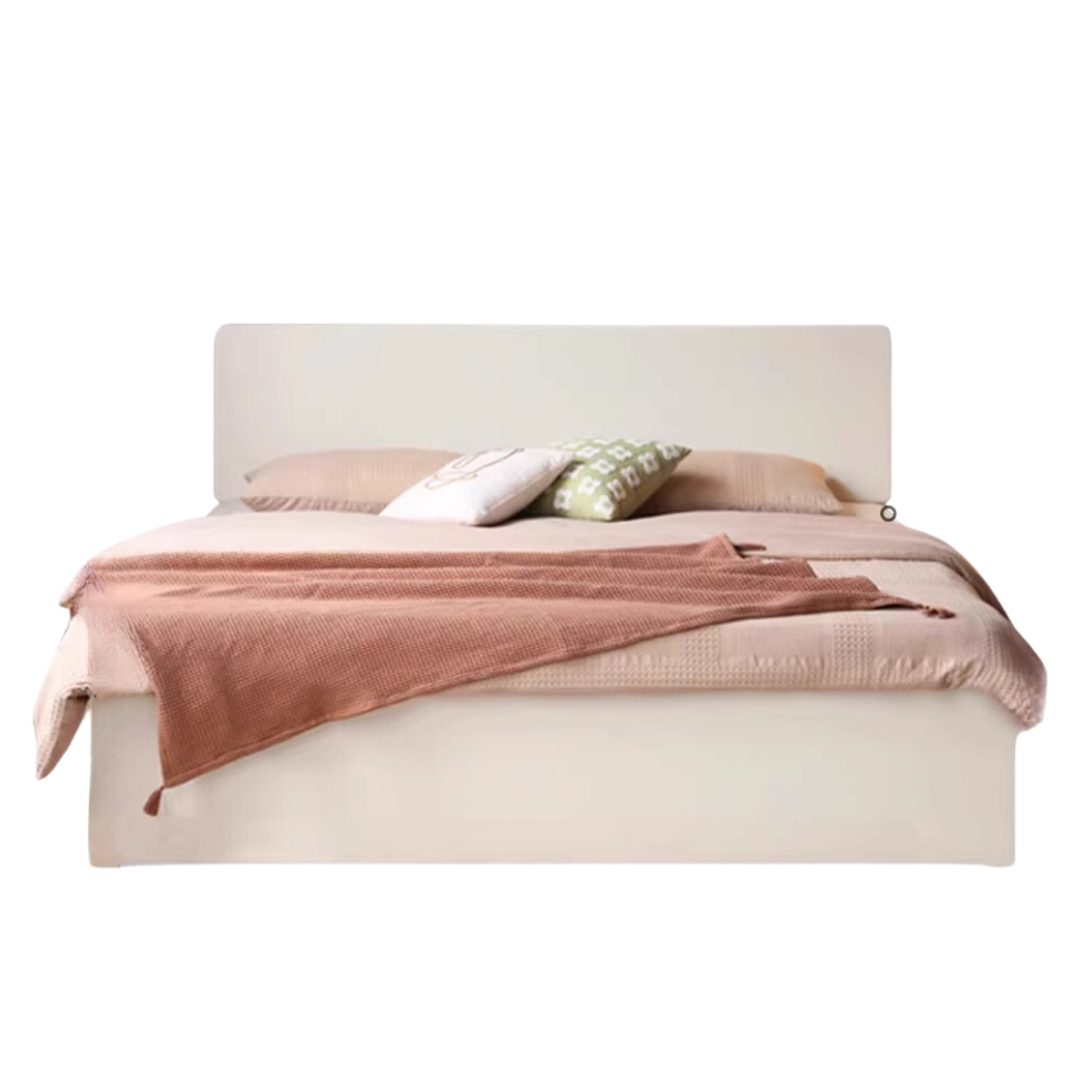 Rubber Wood,Poplar Solid Wood Box Bed, Cream Storage Bed