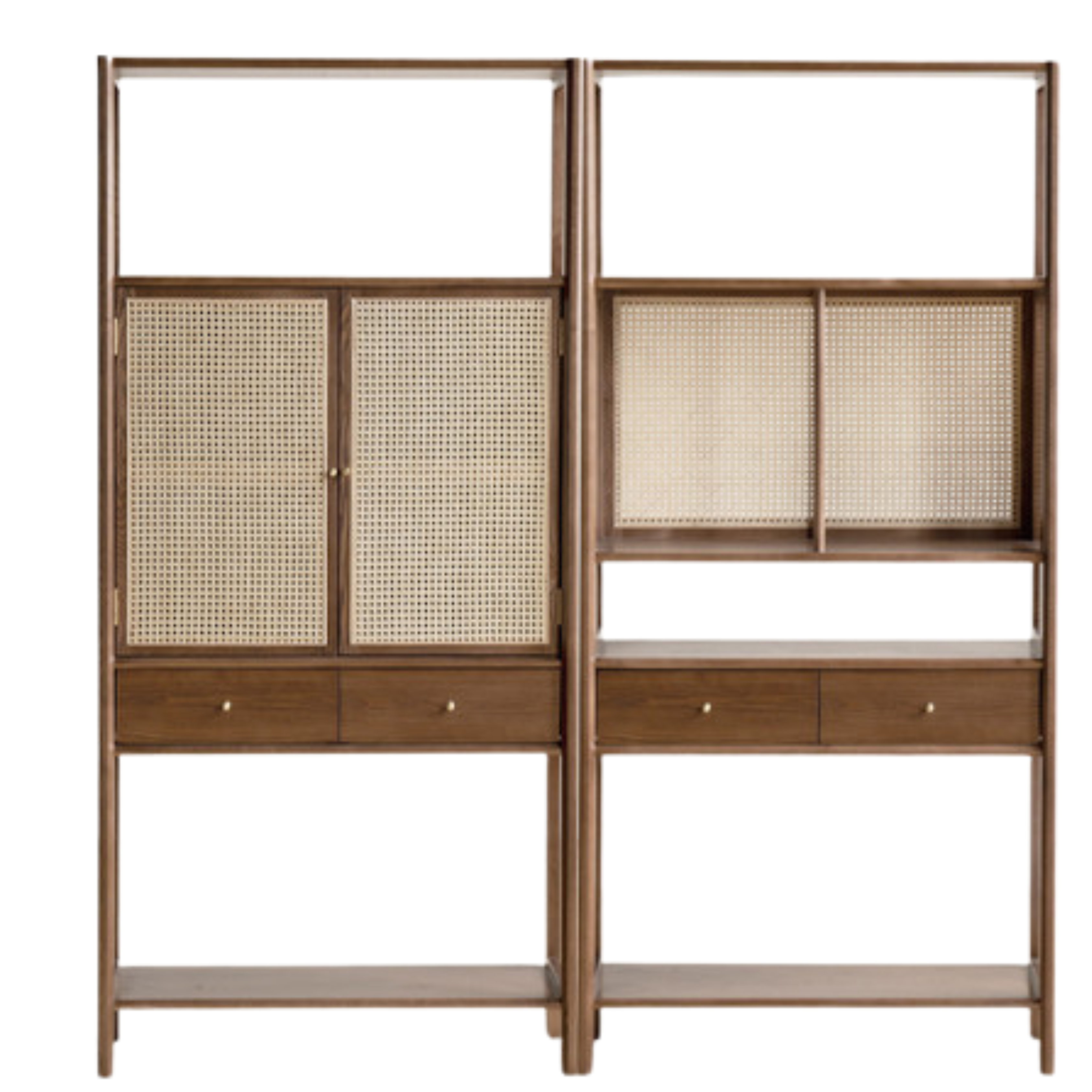 Black Walnut Solid Wood Bookshelf Display Cabinet Simple Bookcase