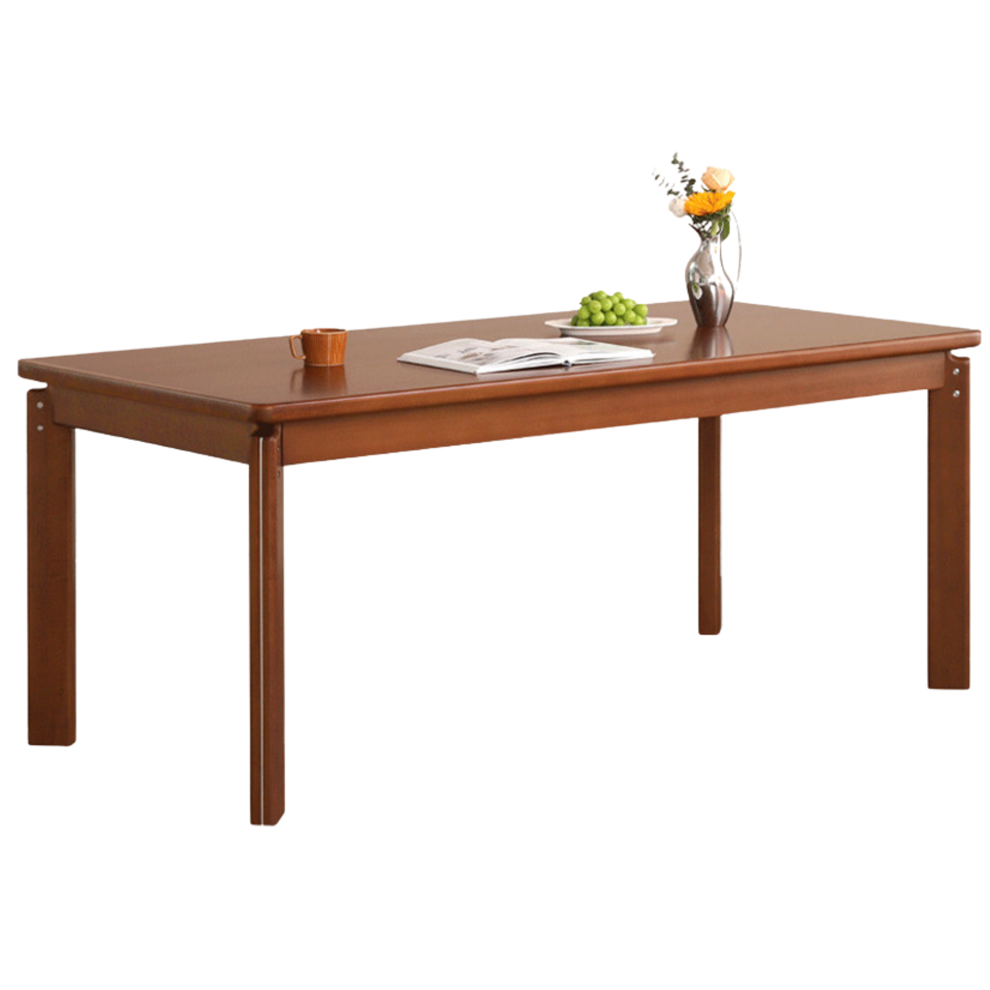 Poplar Solid Wood Retro Large Board Dining Table