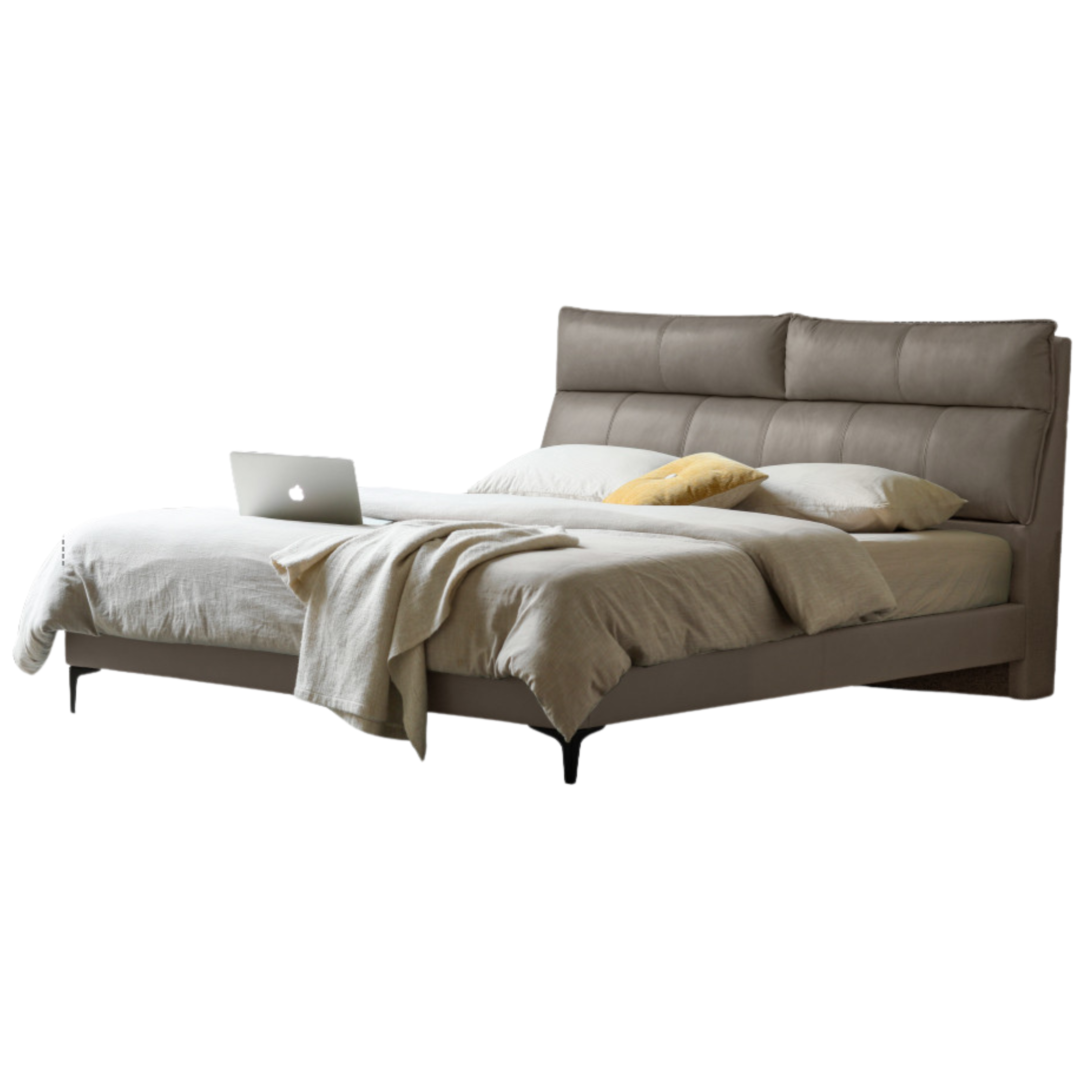 Cow Leather Bed ,Technology Cloth Wood Bed