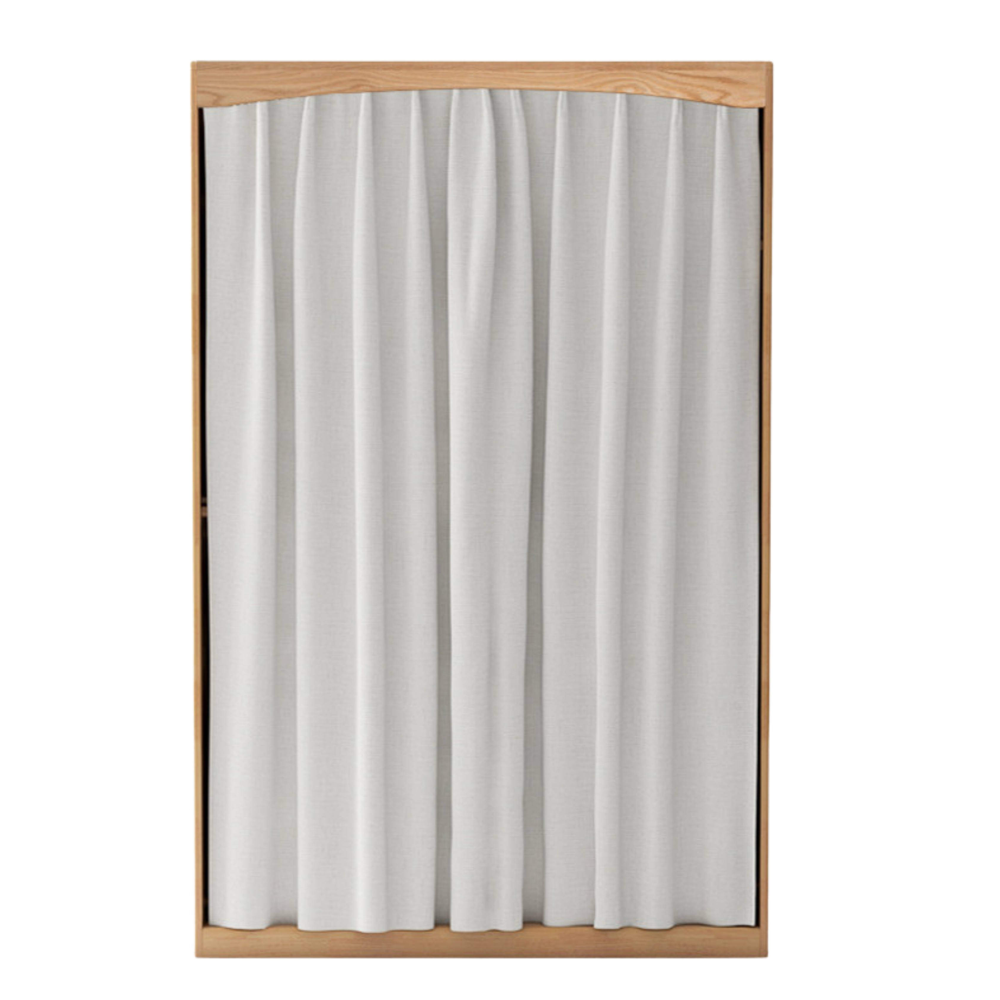 Oak, Solid Rubberwood Wardrobe Curtain Design.