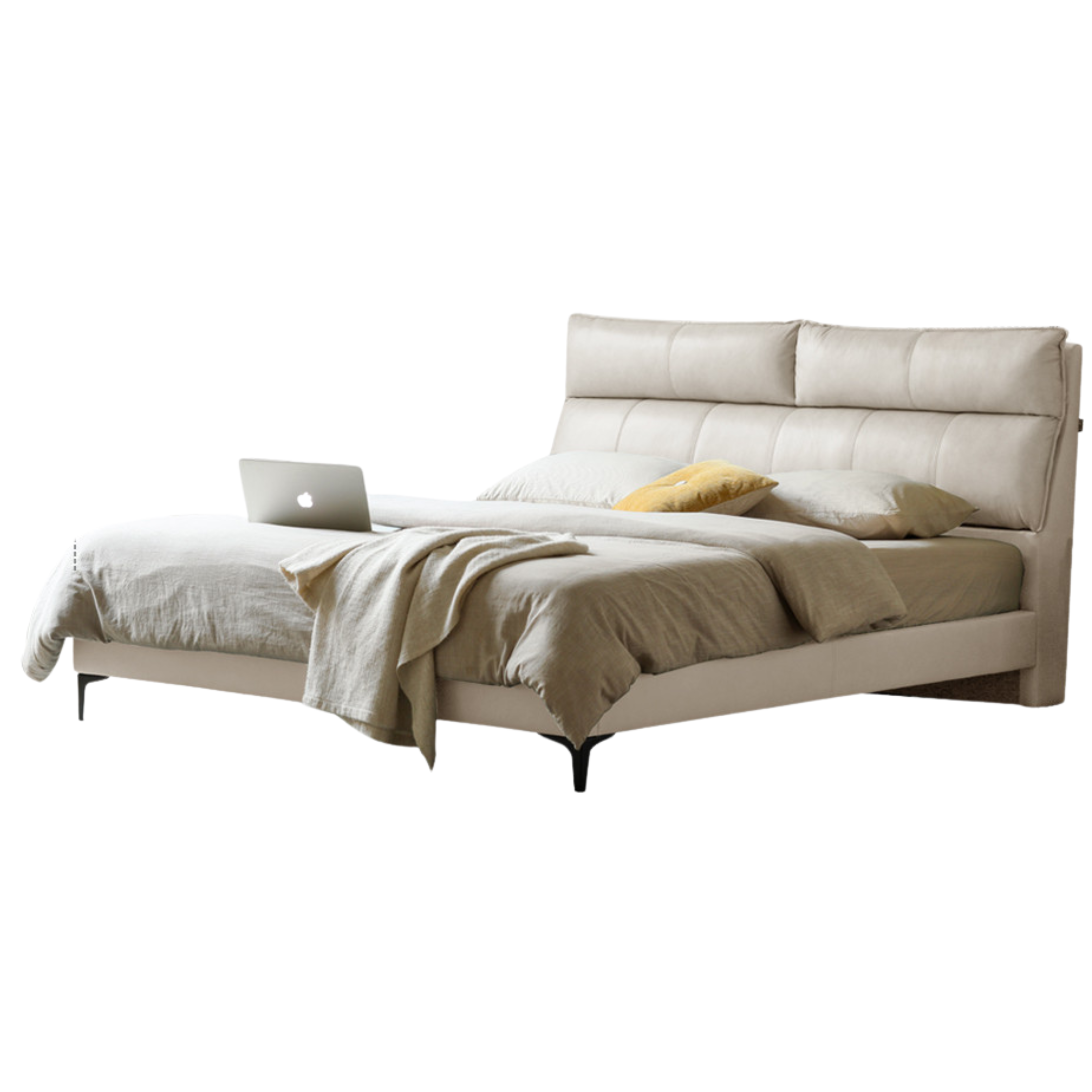 Cow Leather Bed ,Technology Cloth Wood Bed