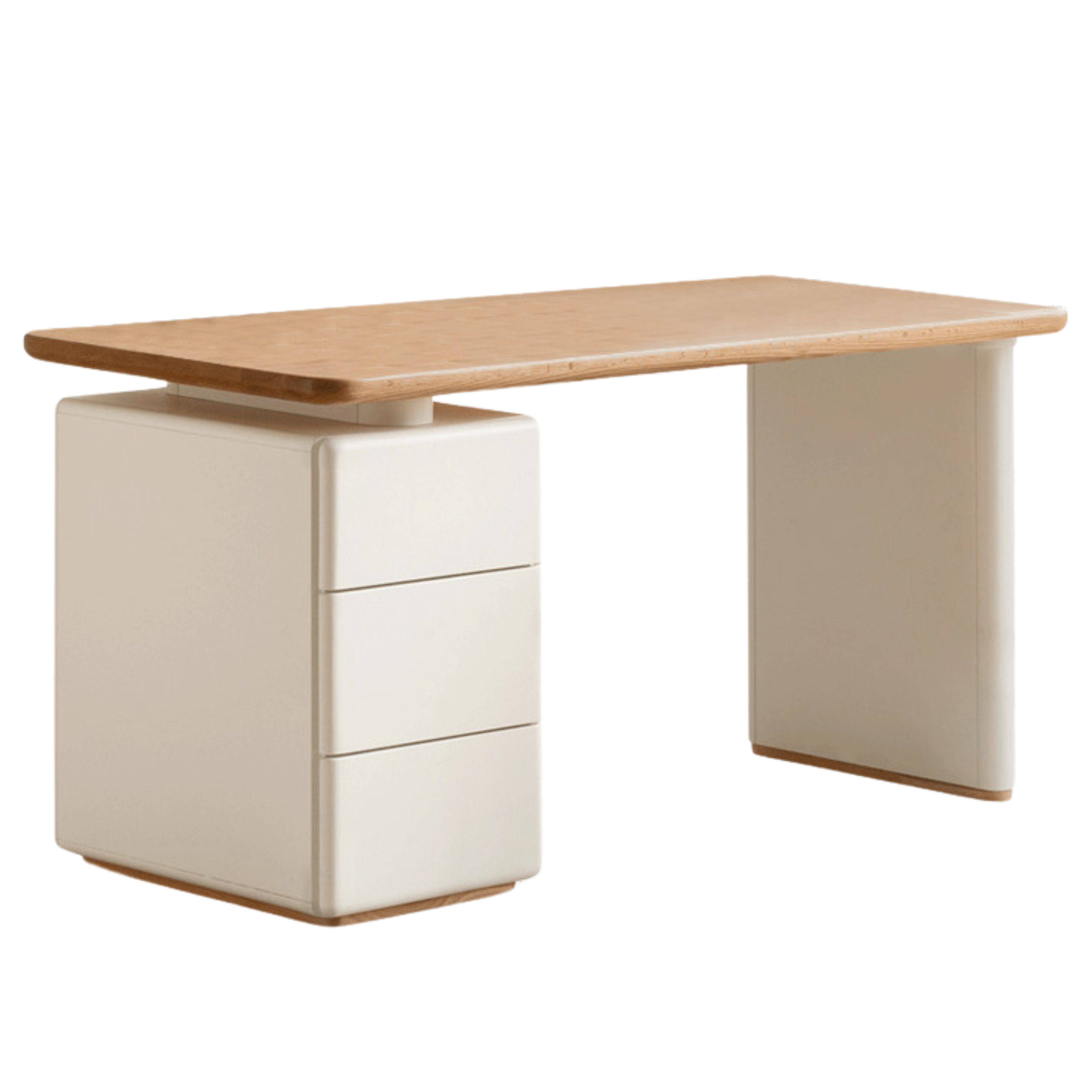 Oak Solid Wood Desk With Lower Cabinet