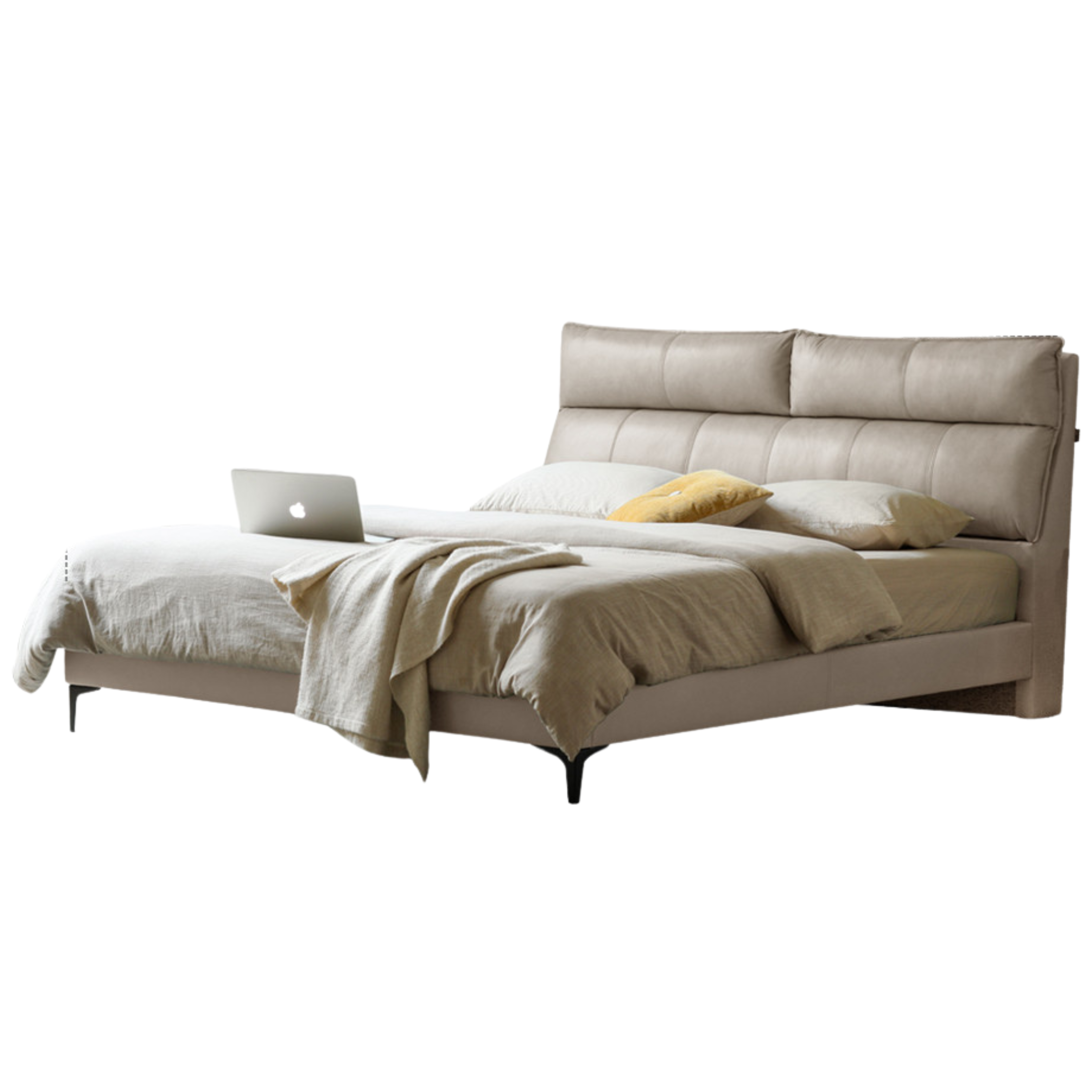 Cow Leather Bed ,Technology Cloth Wood Bed