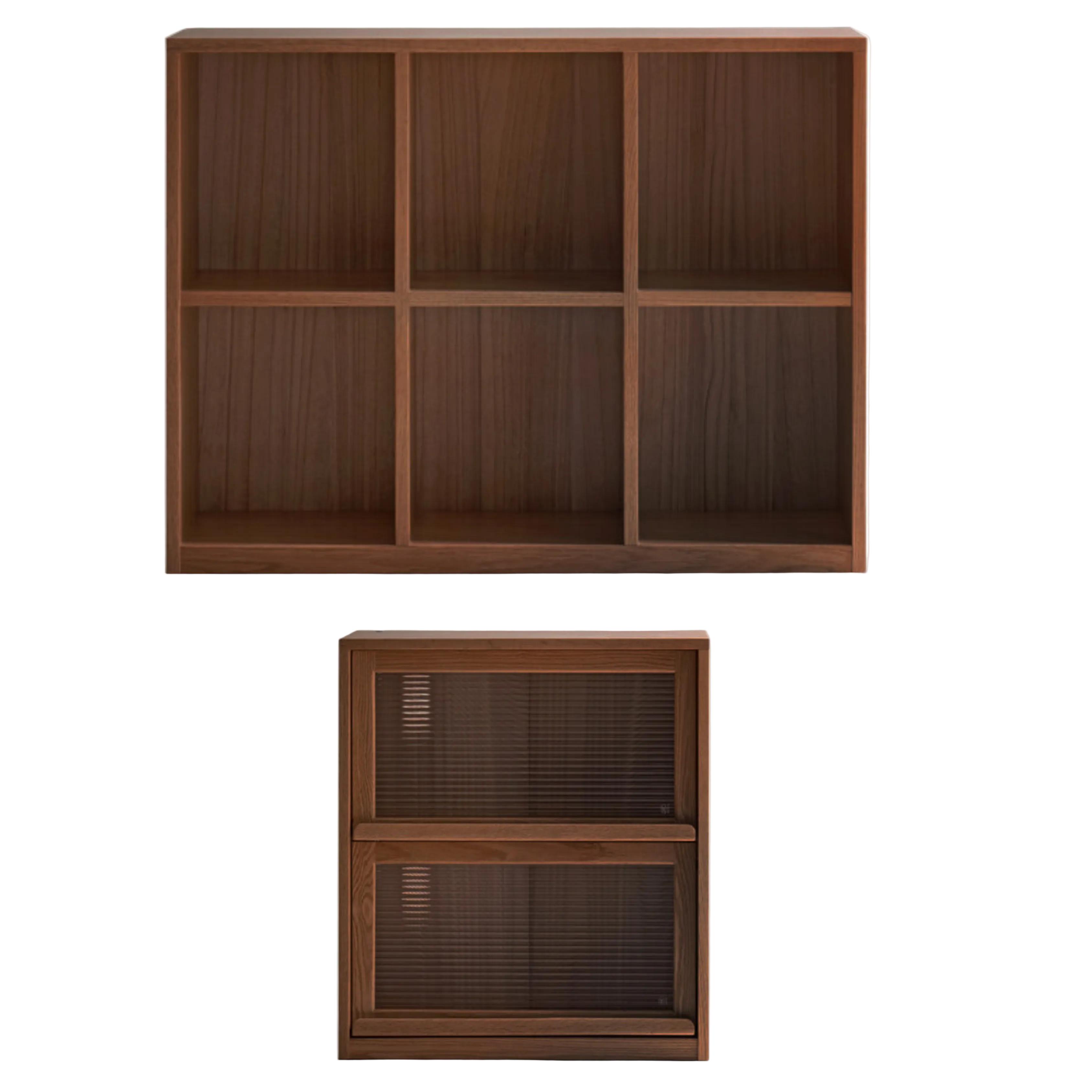 South American Walnut, Black Walnut, Oak Solid Wood, Solid RubberWood Low Bookshelf Combination Floor-Standing Cabinet
