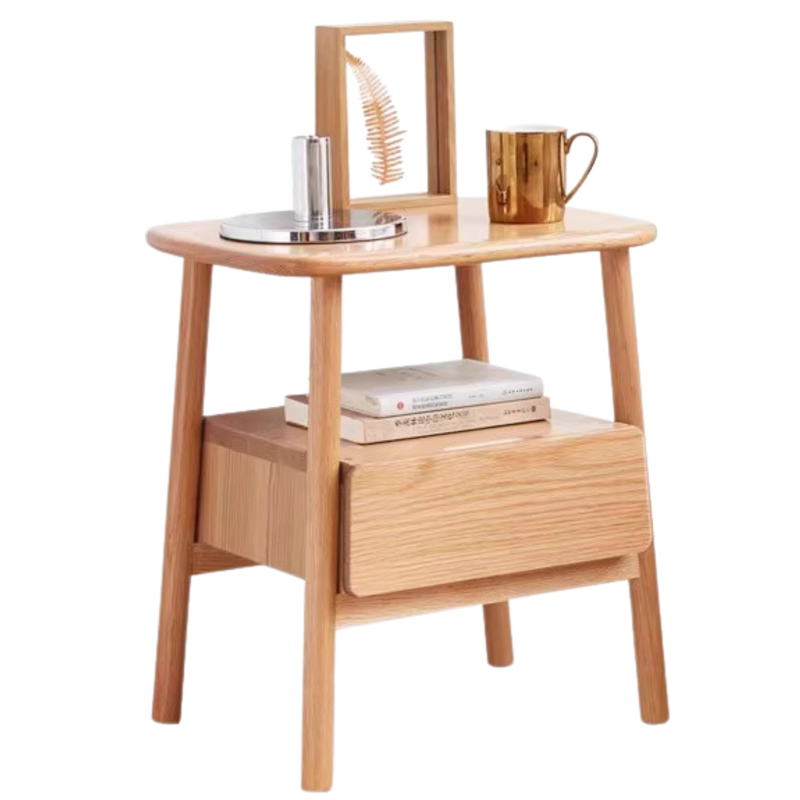 Oak, Beech Solid Wood Nightstand