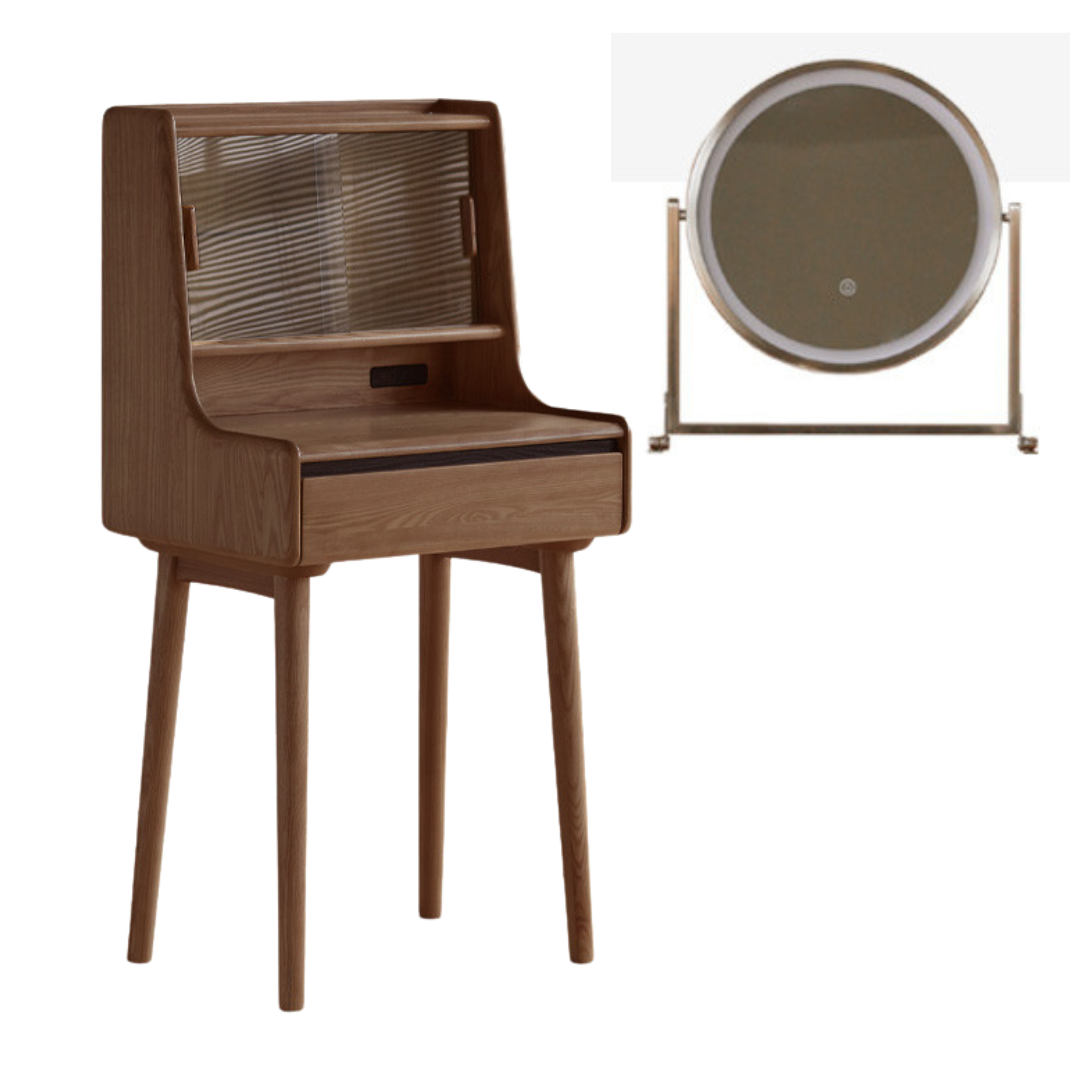 Ash Solid Wood Lighted Dressing Table