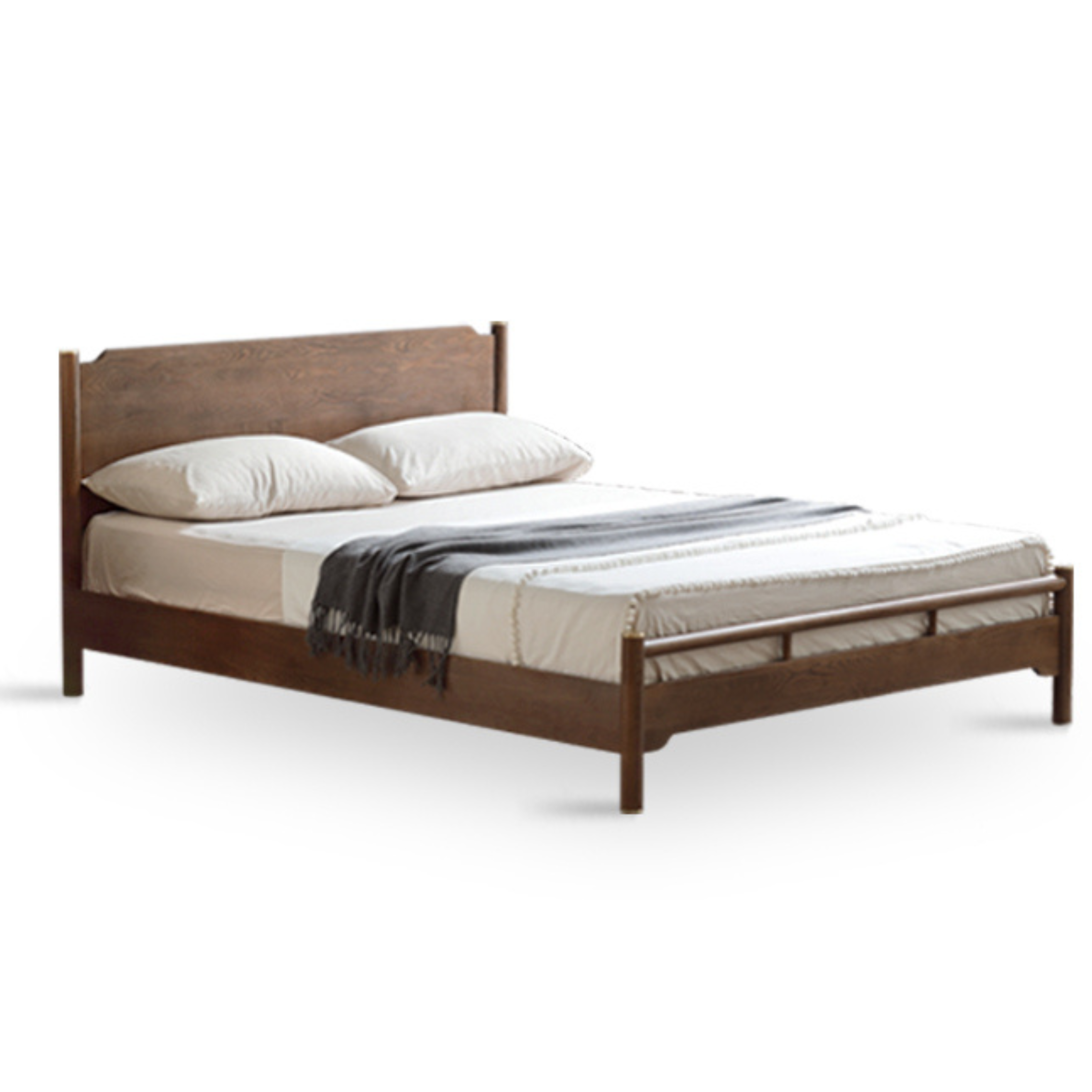 Black Walnut, Ash Solid Wood Bed