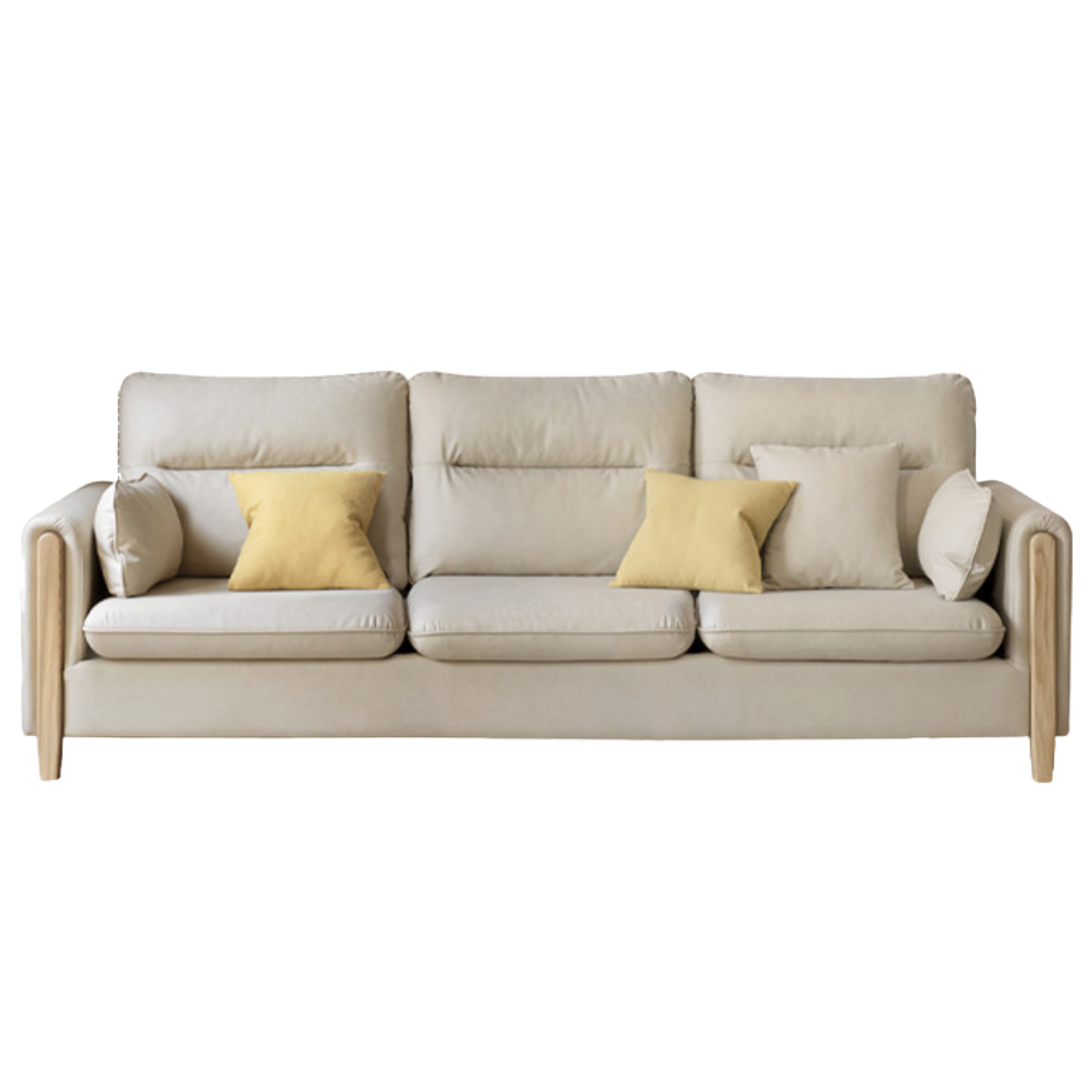 Oak Solid Wood Luxury Fabric Sofa.