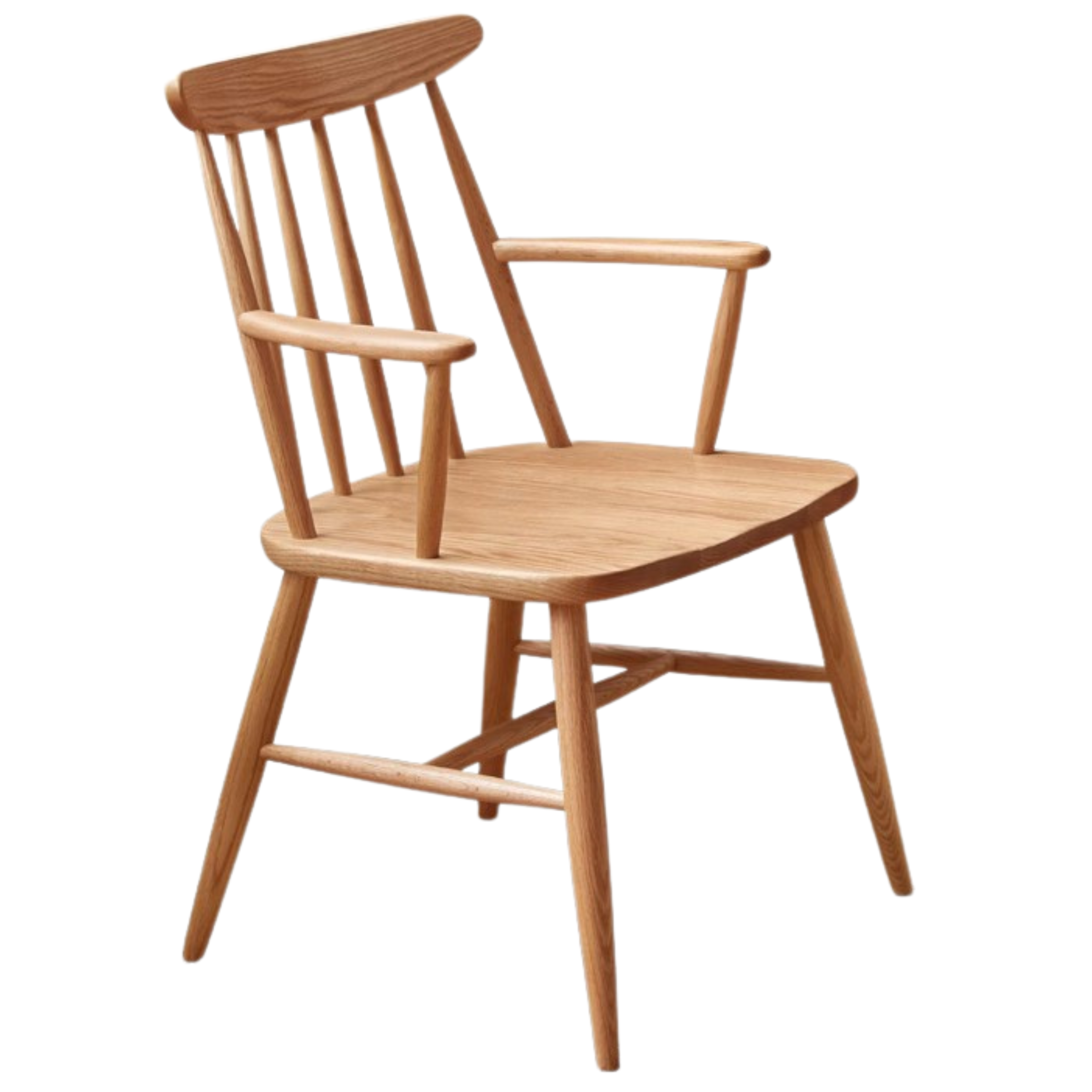 4 pcs Oak Solid Wood Dining Armchair Leisure Chair: