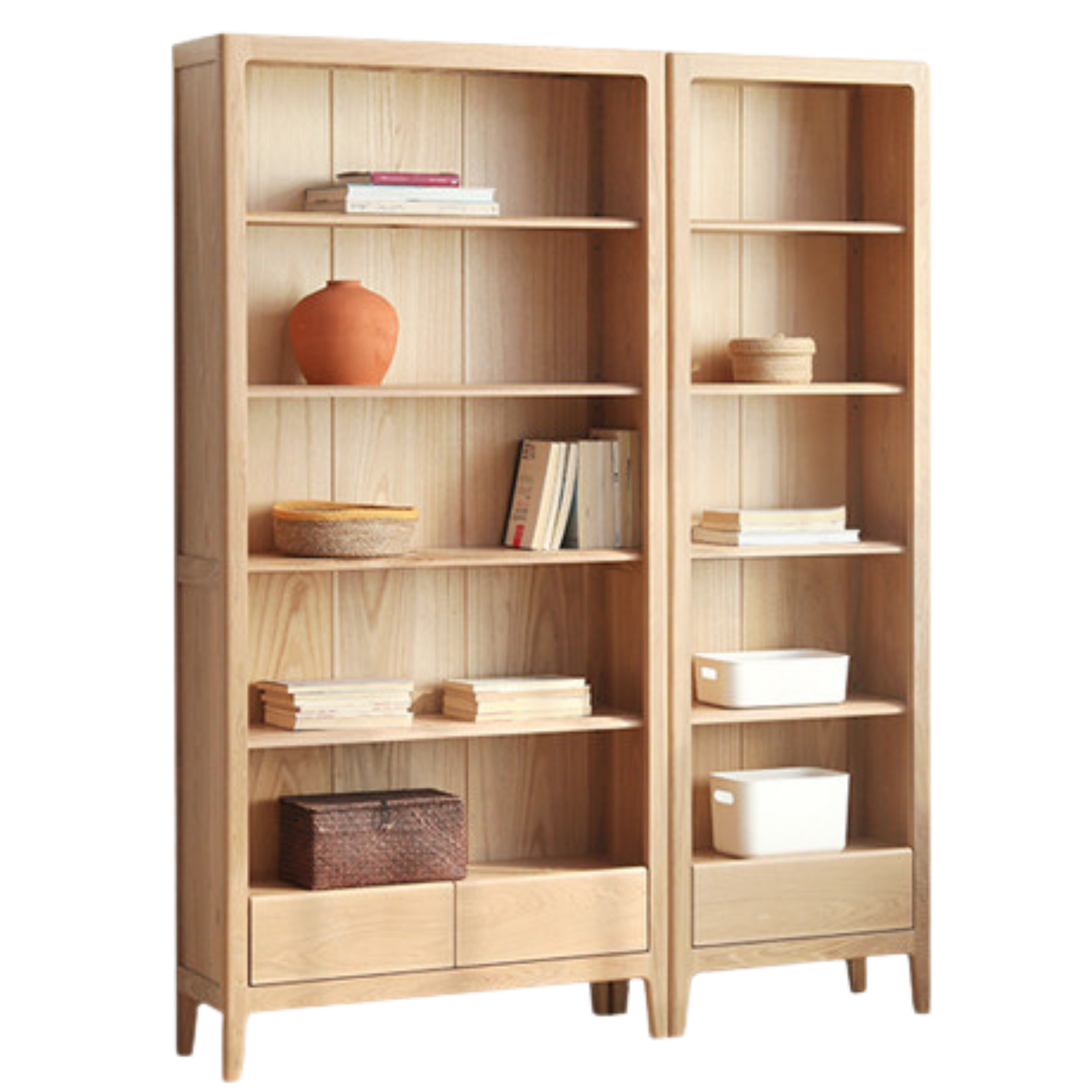 Ash Solid Wood Combination Bookcase Bookshelf