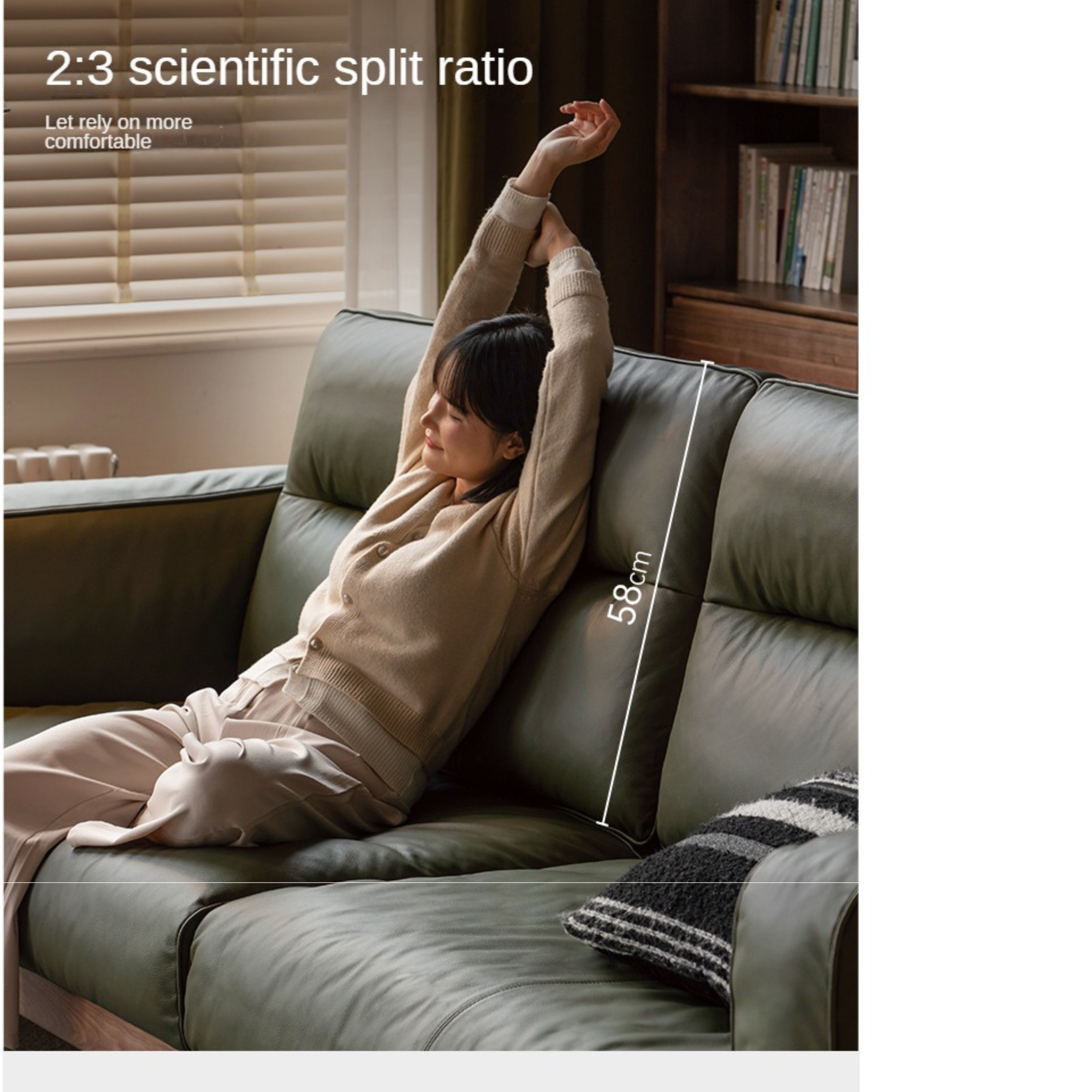 Black Walnut, Ash, Solid Sandalwood Wood Sofa with Genuine Top-Grain Yellow Cowhide Leather,fabrics