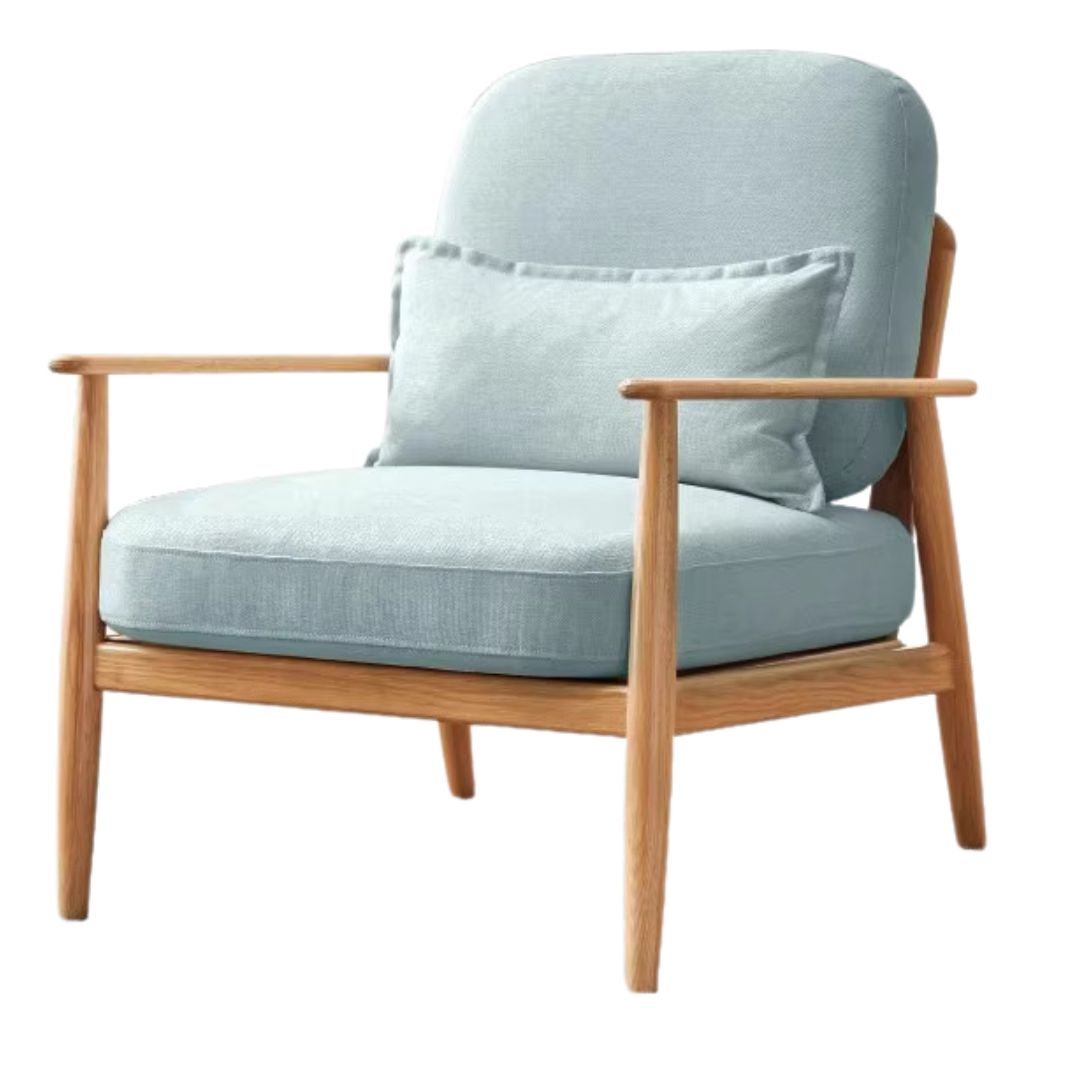 Oak Solid Wood Fabric or Leather Armchair