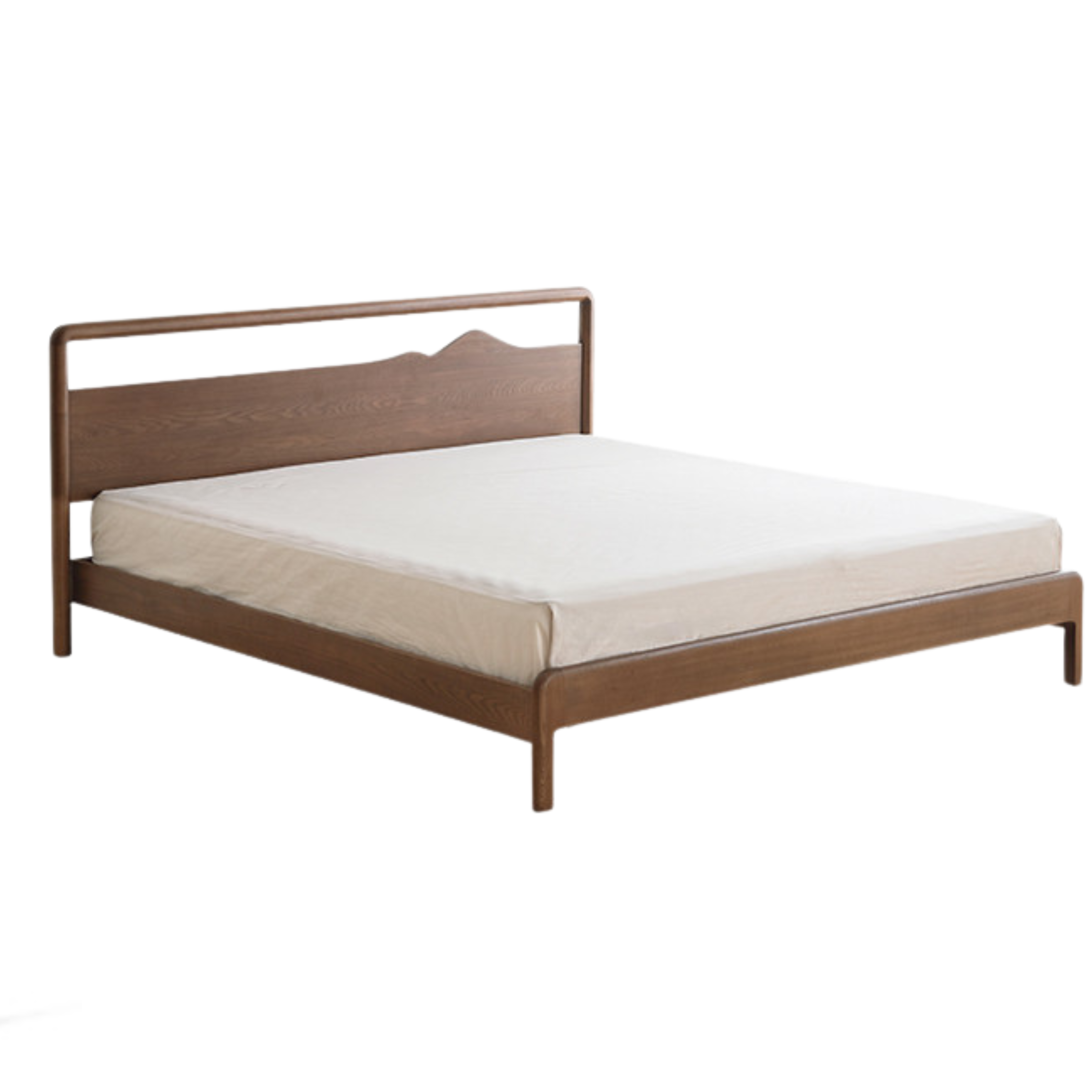 Black Walnut, Ash Solid Wood Bed