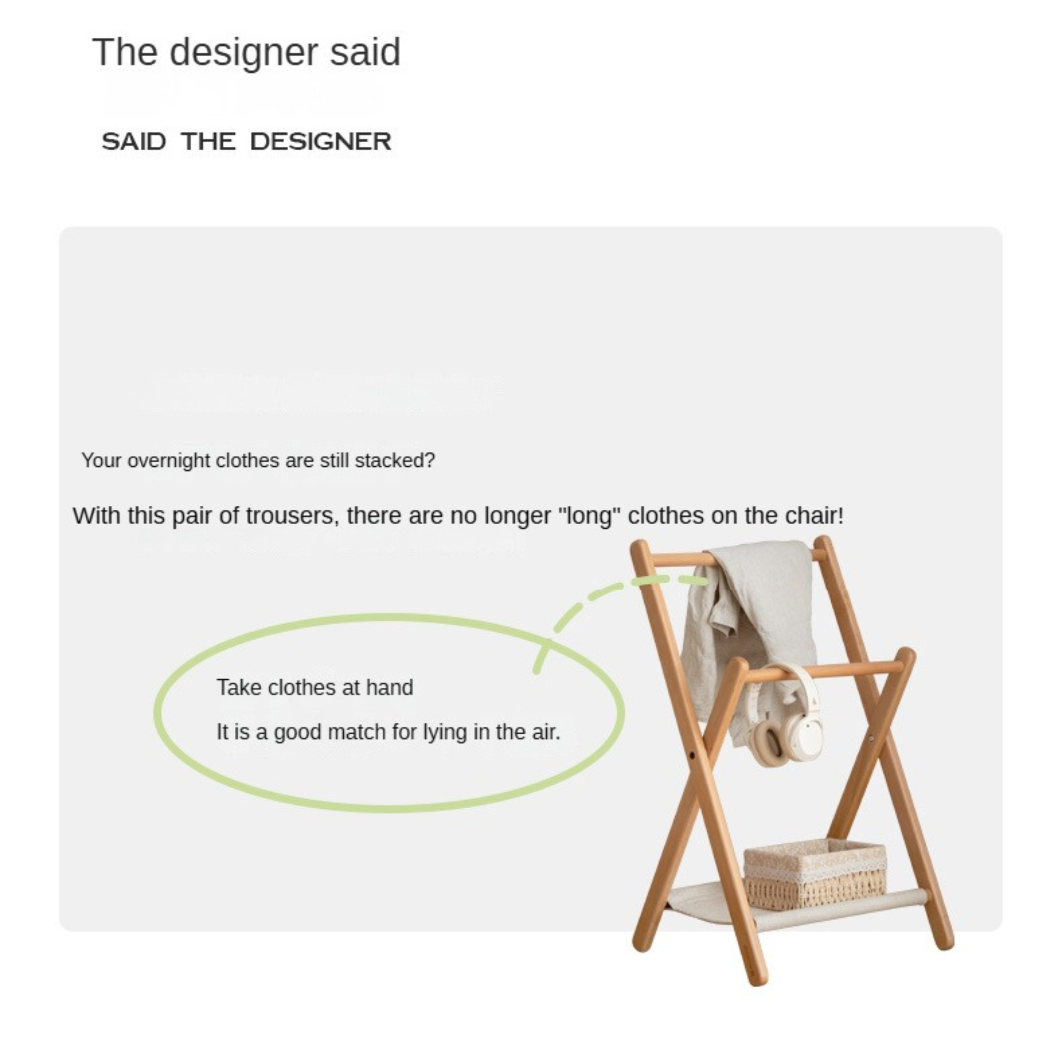 Beech solid wood clothes hanger