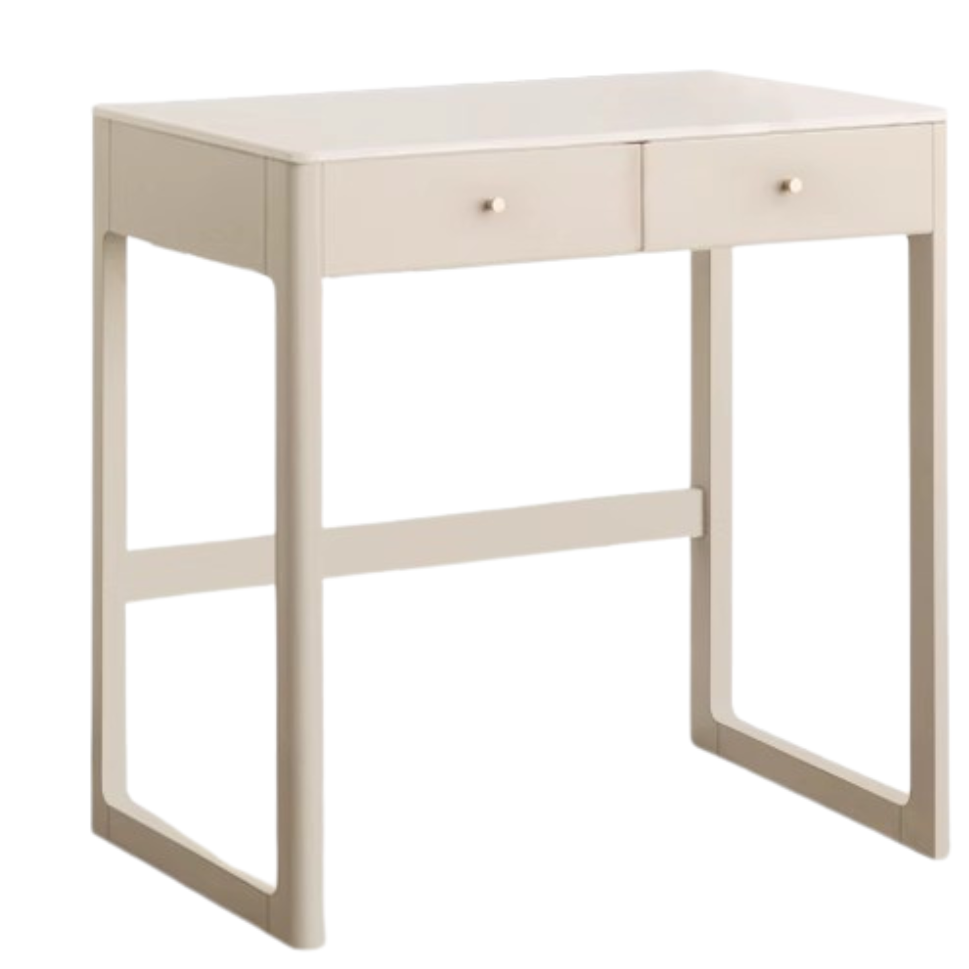 Poplar, Solid Rubberwood Rock Board Desk Bookshelf Integrated White Cream