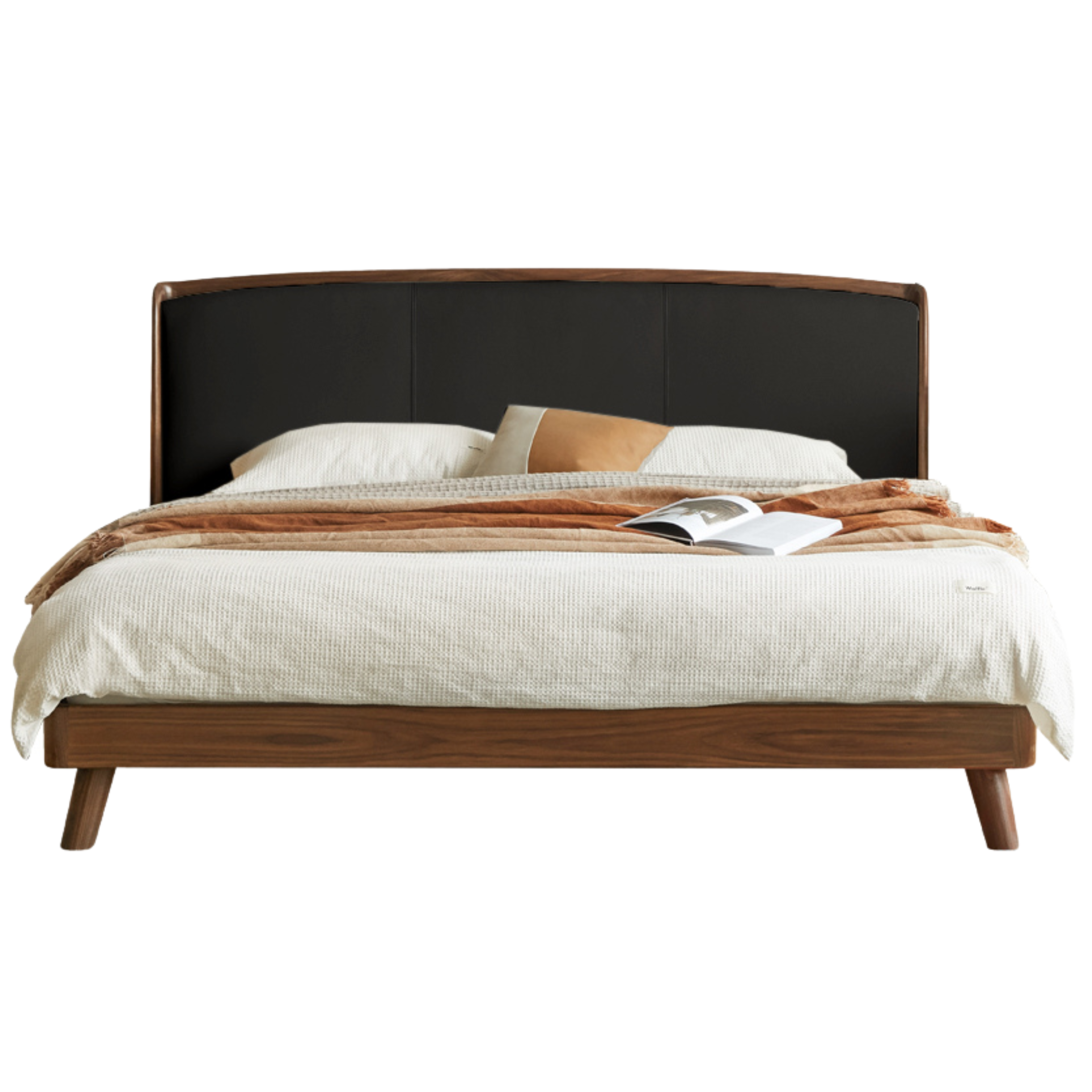 Teak, Black Walnut, Oak Solid Wood First Layer Yellow Cowhide Leather,Technical Cloth