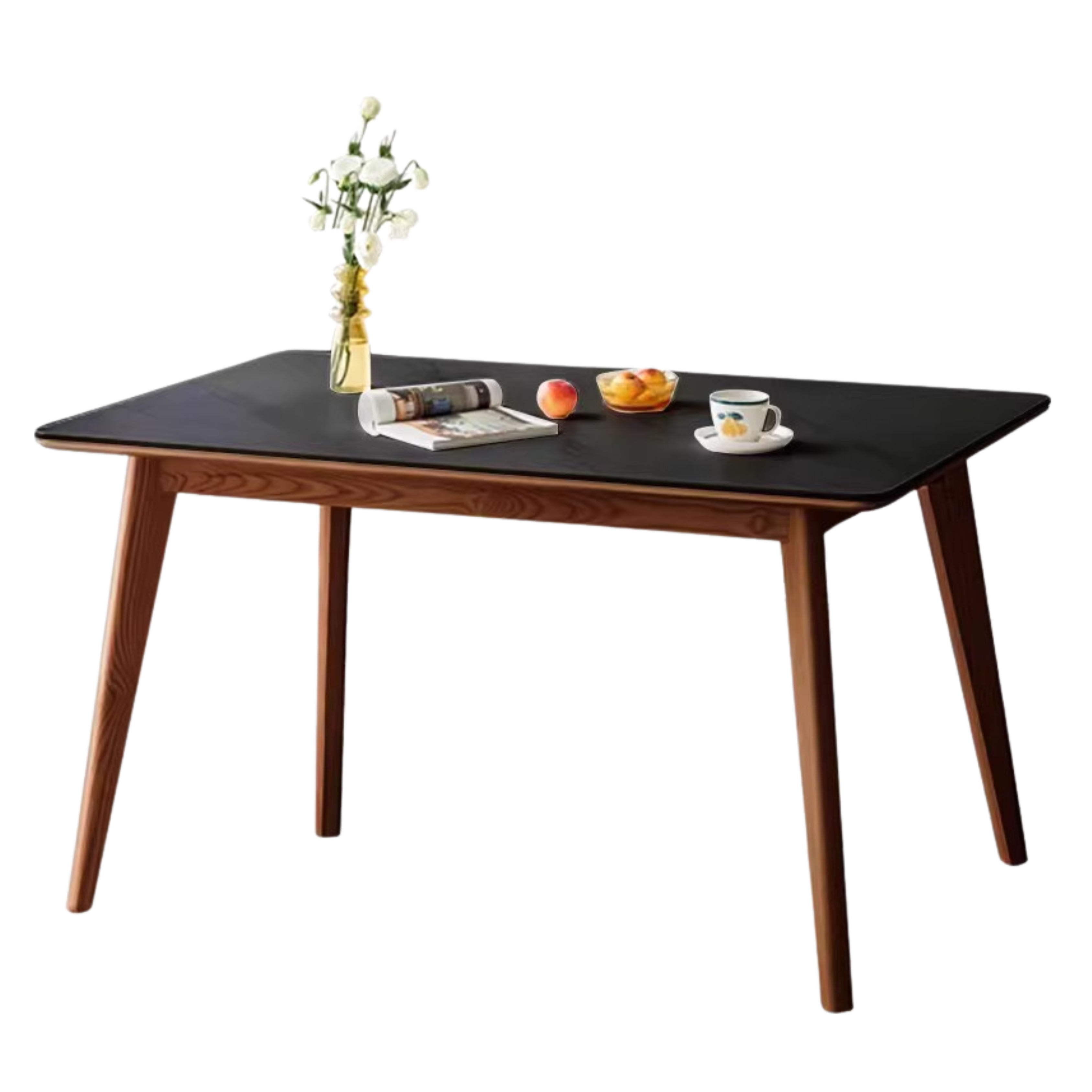Ash, Black Walnut, Sandalwood Solid Wood Rock Plate Nordic Dining Table