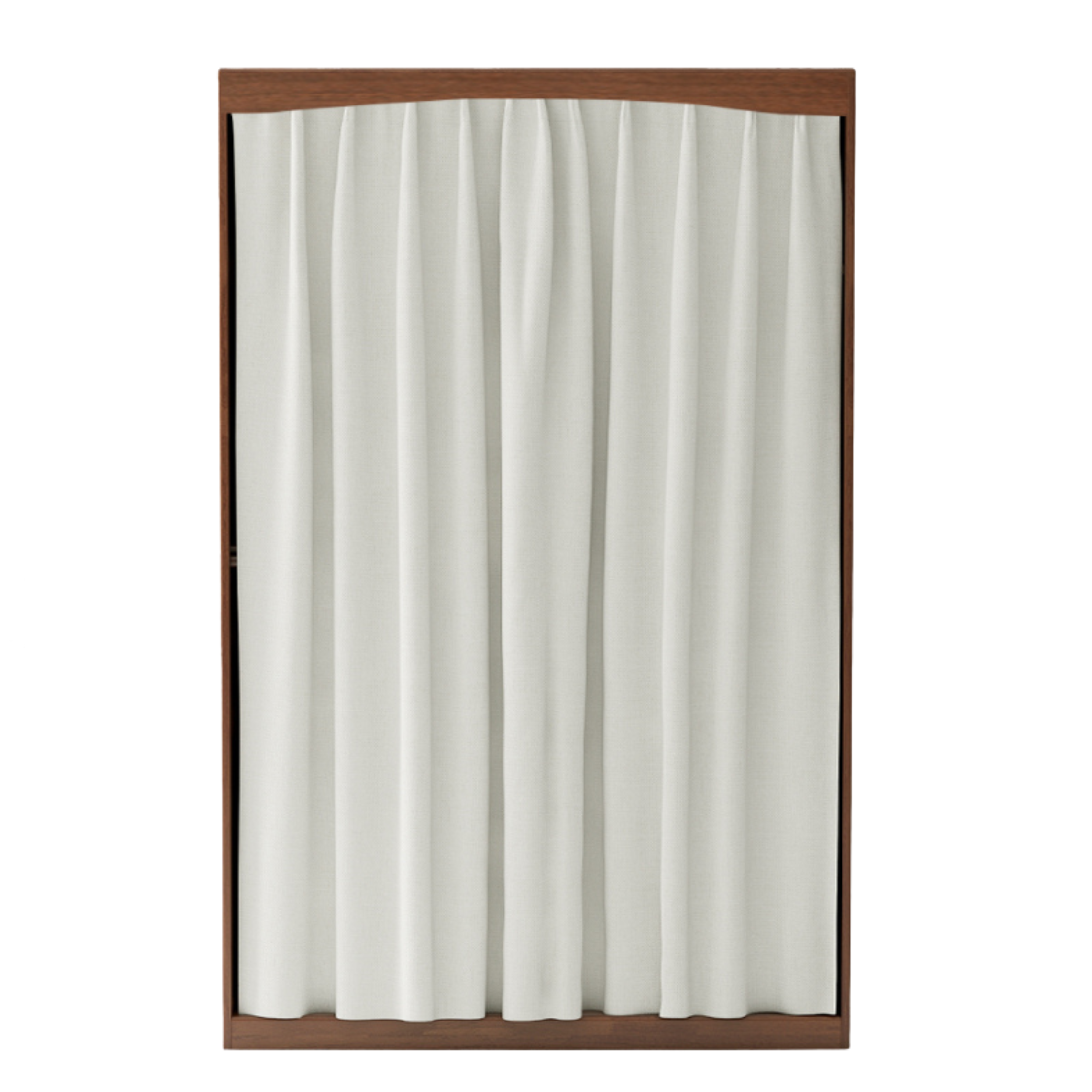 Oak, Solid Rubberwood Wardrobe Curtain Design.