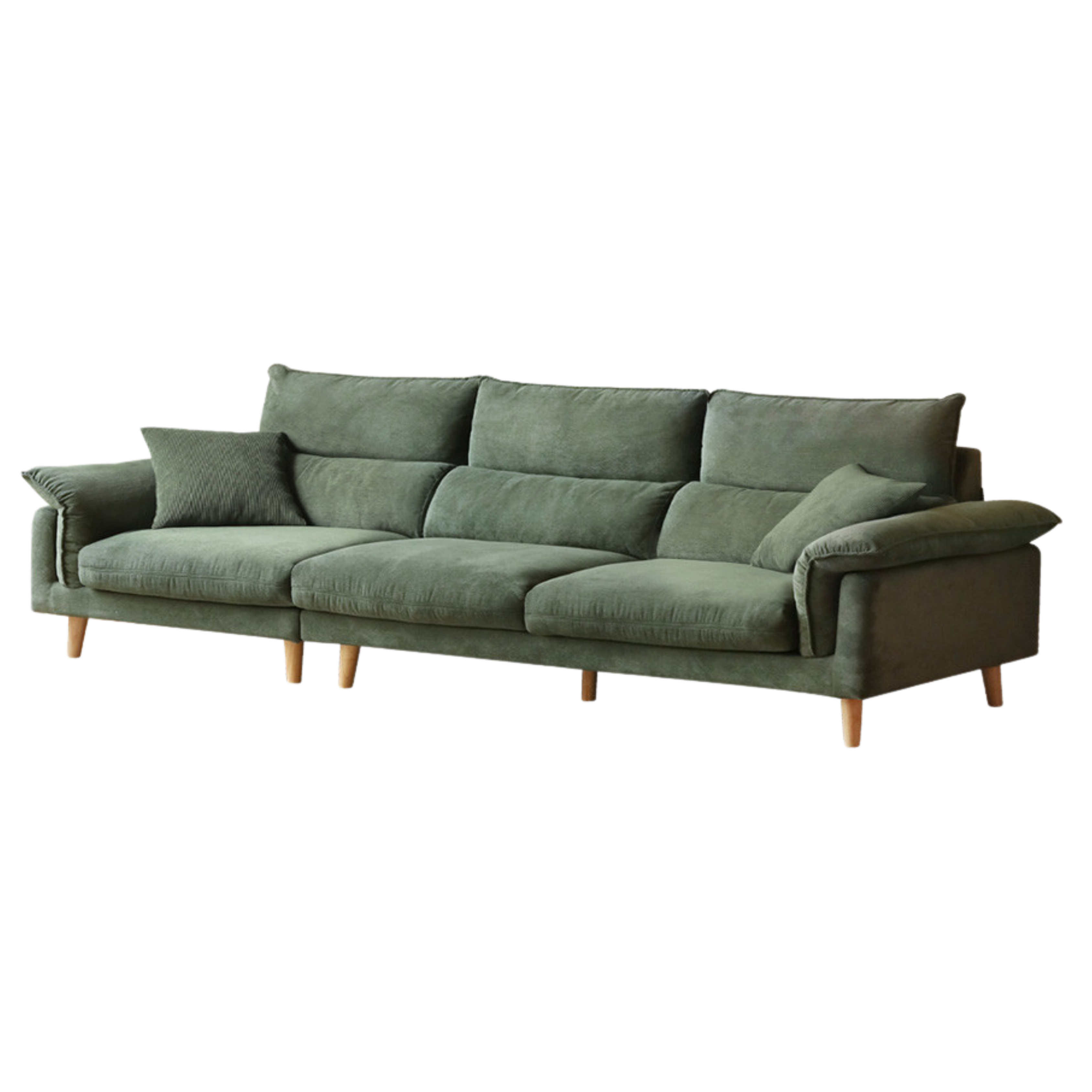 Fabric, Leather Modern White Down Sofa.