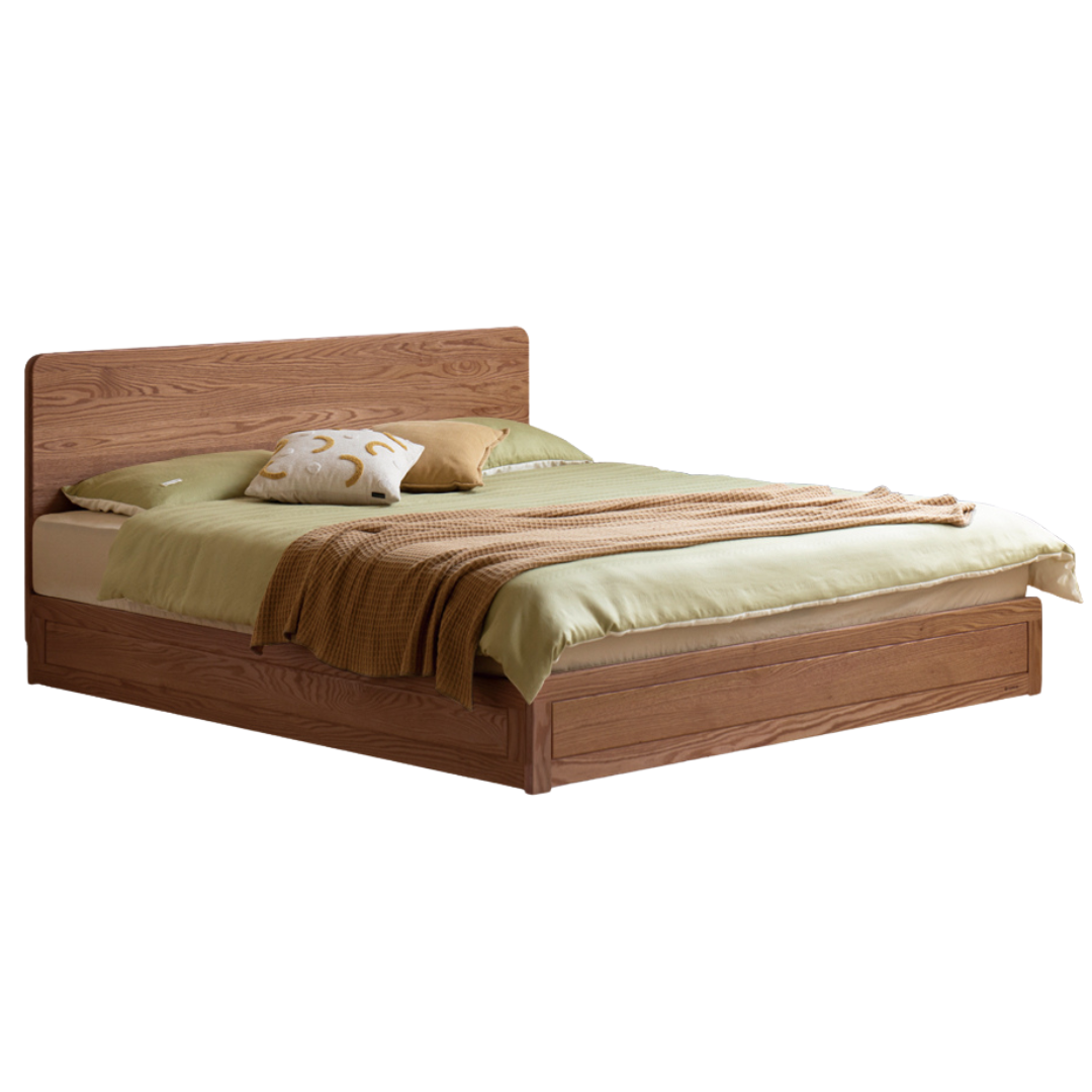 Black Walnut, Oak Solid Wood Bed Box Modern