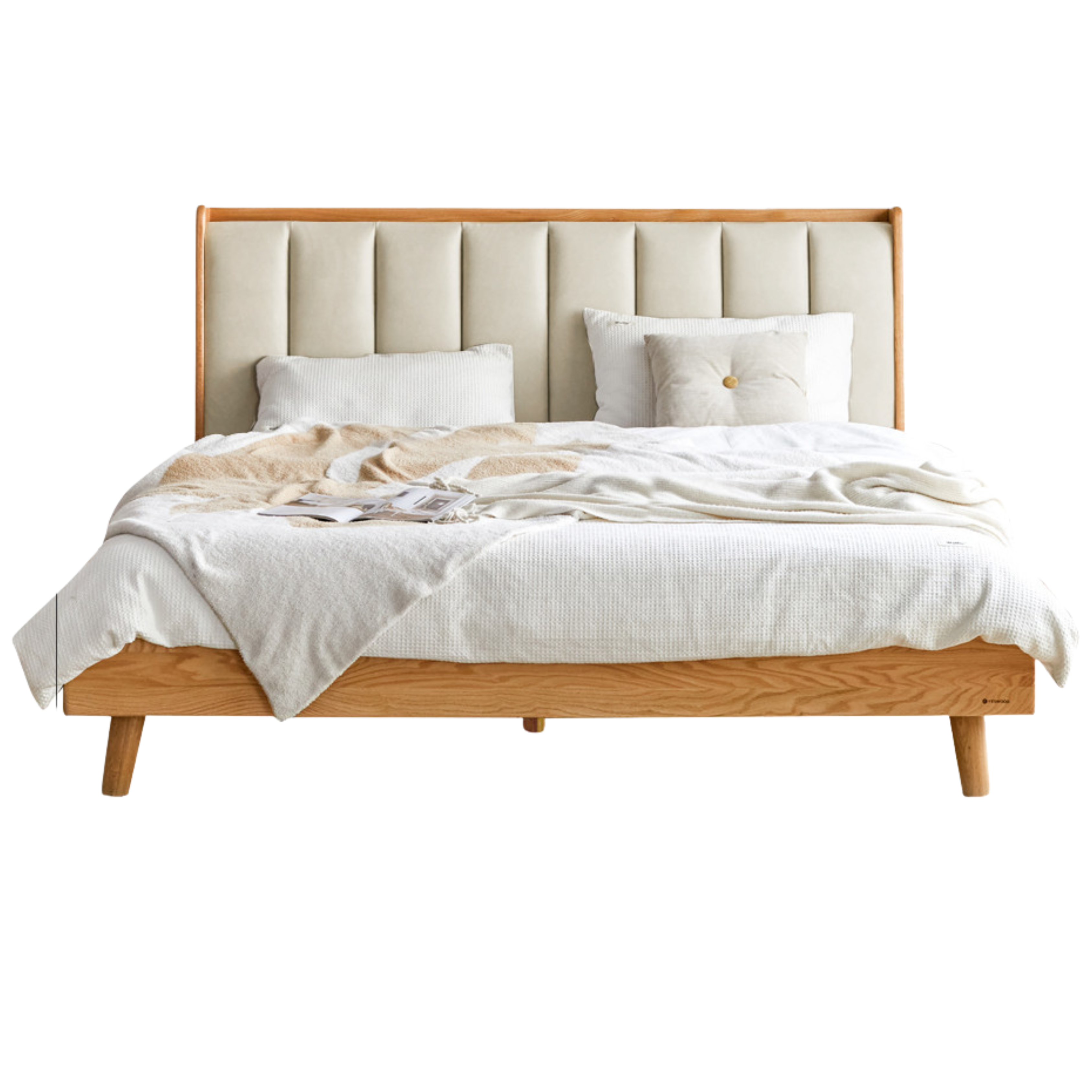 Oak, Ash Solid Wood Technology Cloth Harp Bed