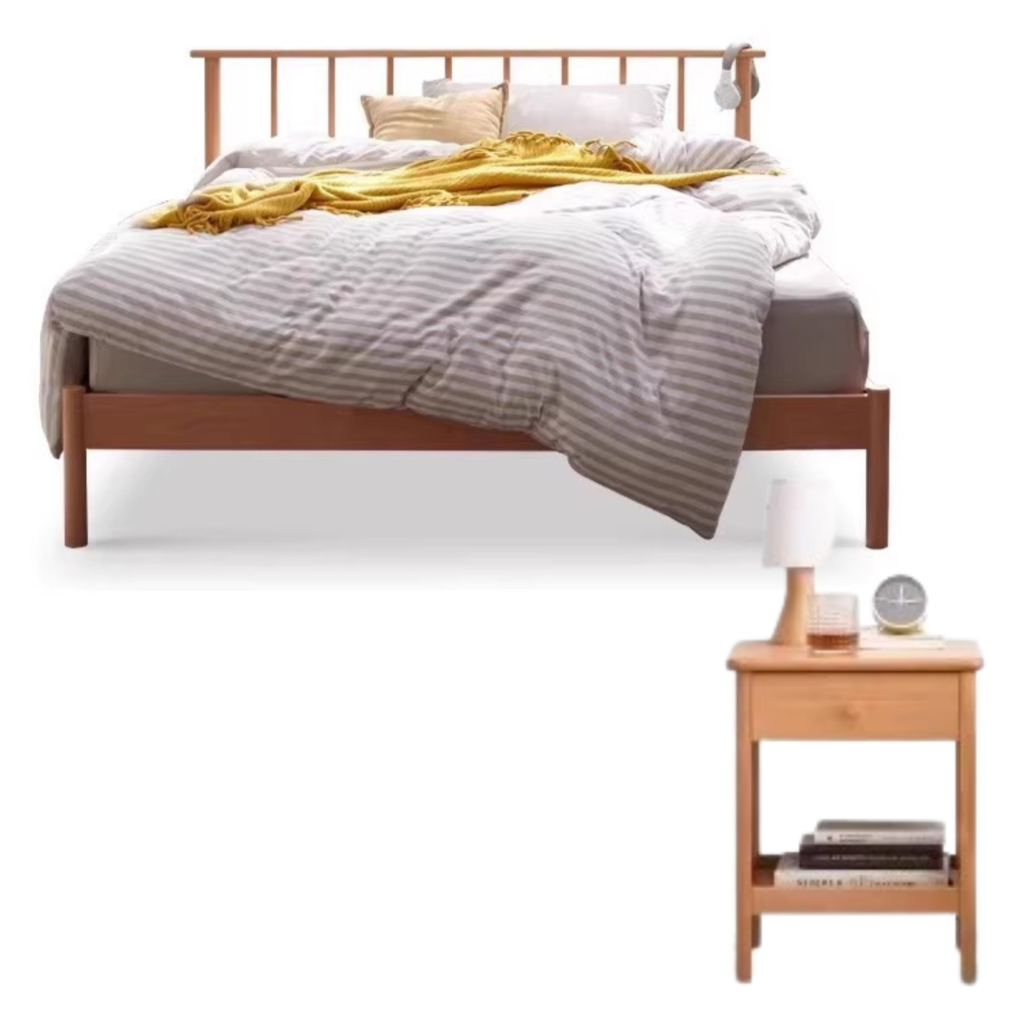 European Beech Solid Wood Windsor Bed