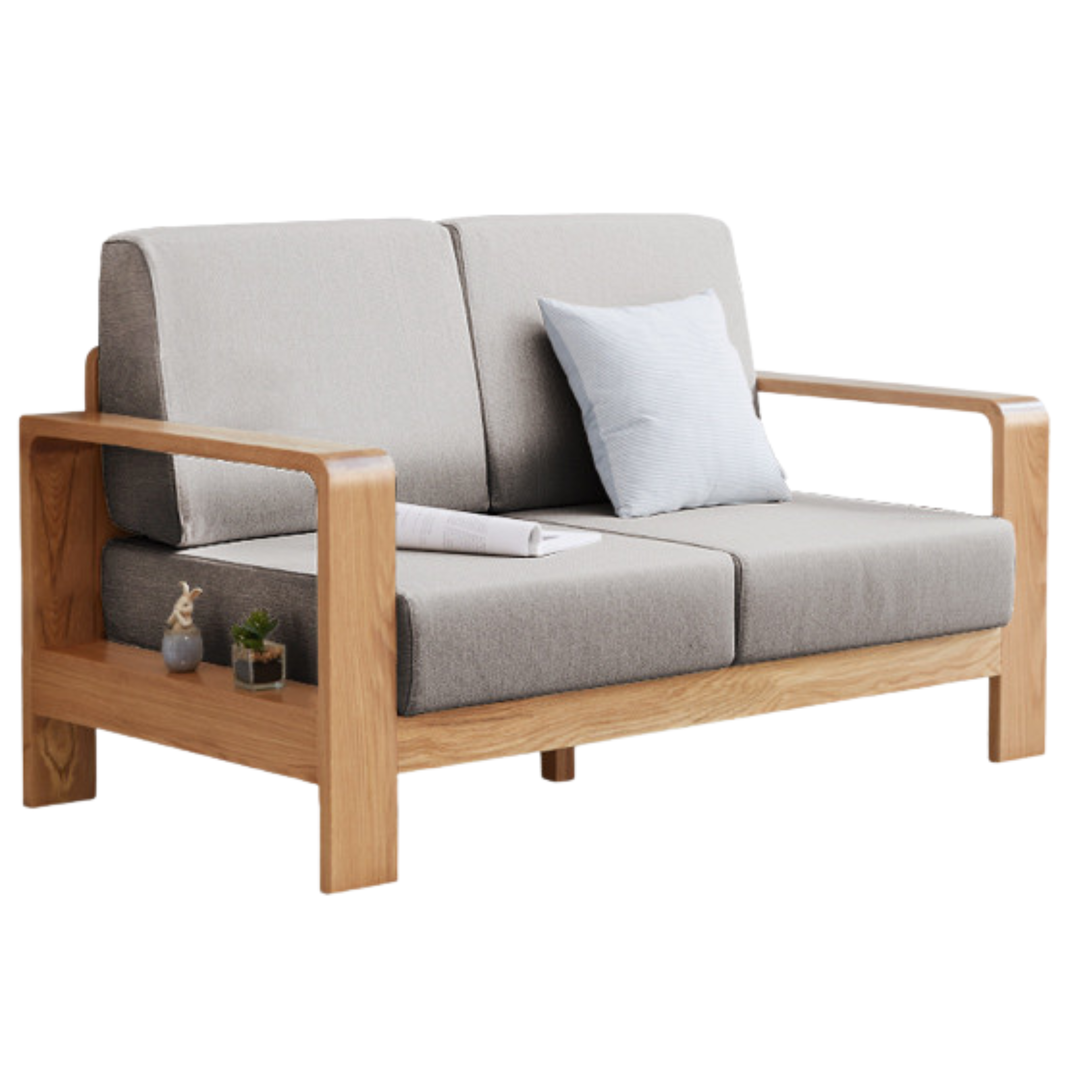 Oak, Poplar, Rubberwood, Beech Solid Wood Modern Fabric Sofa.
