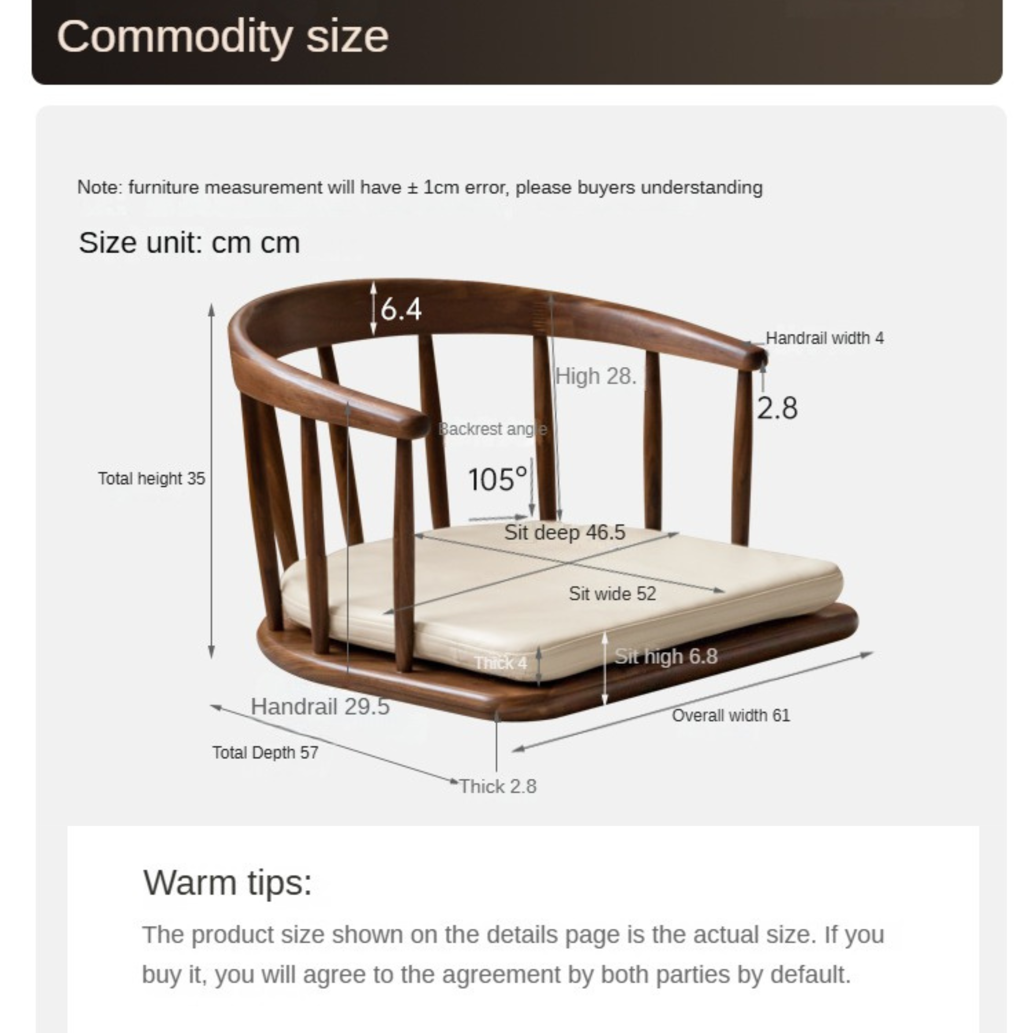 Black Walnut Solid Wood Tea Chair