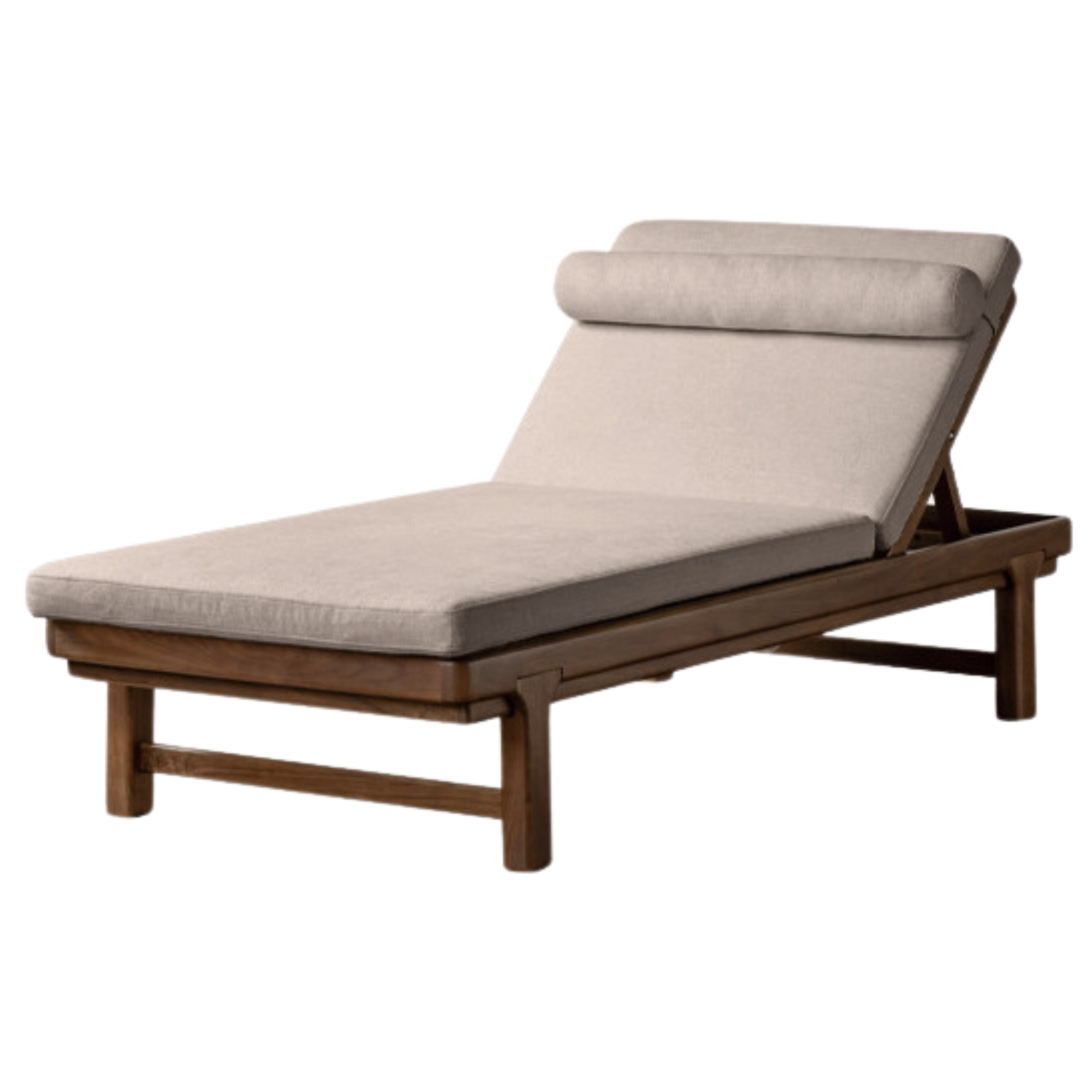 Black Walnut Solid Wood Longue Single Leisure Sofa Bed