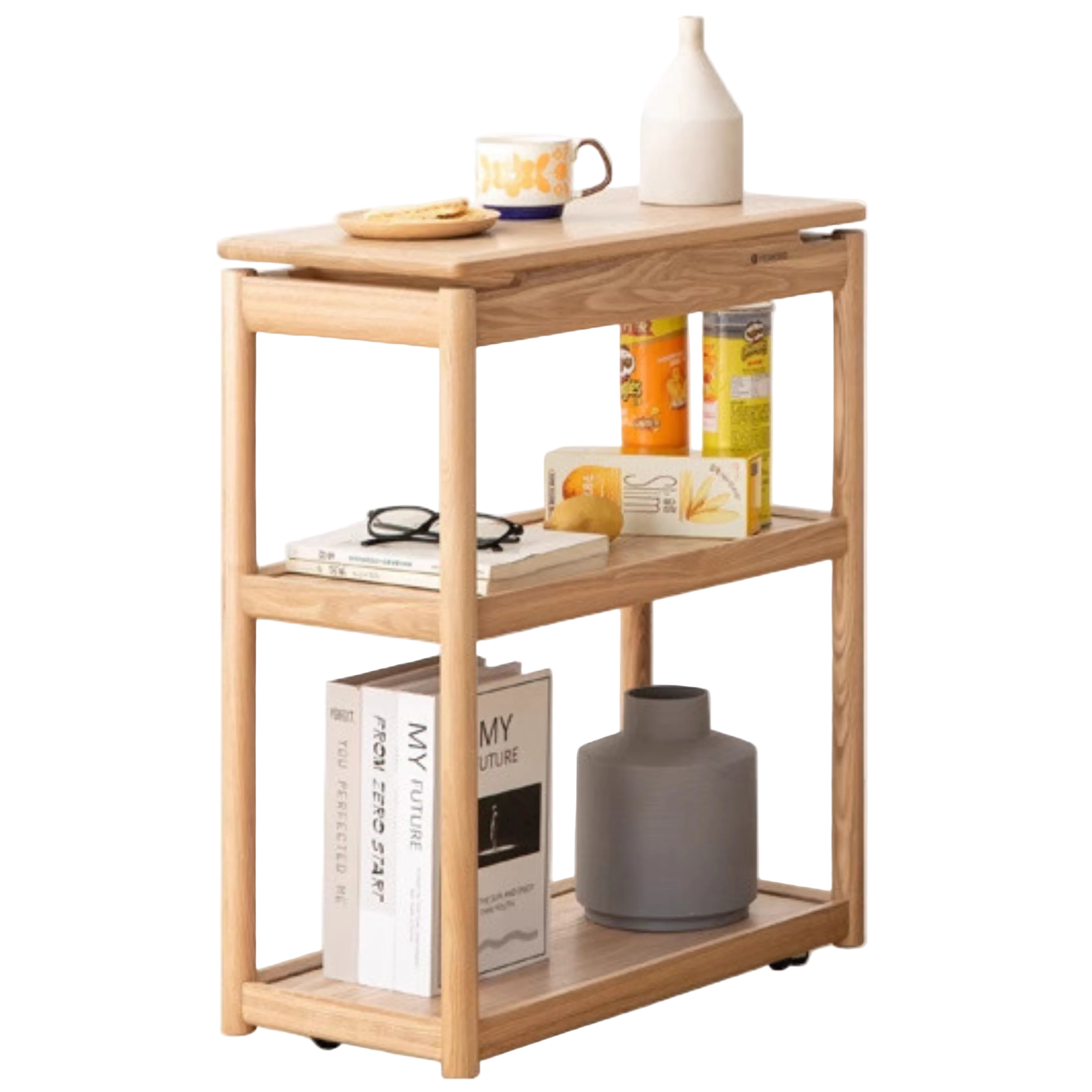 Oak Solid Wood Mobile Side Table