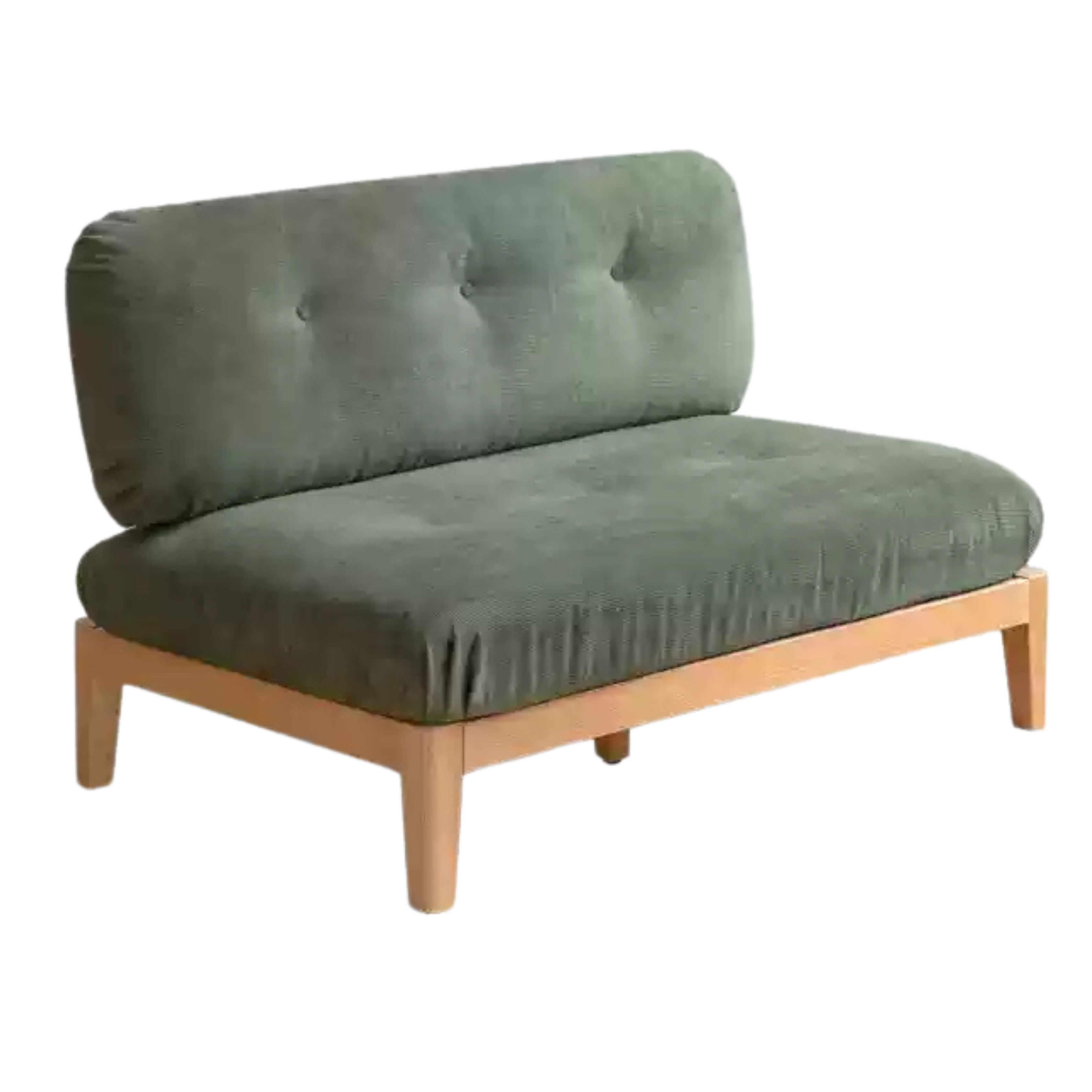 Oak Solid Wood Fabric Sofa.